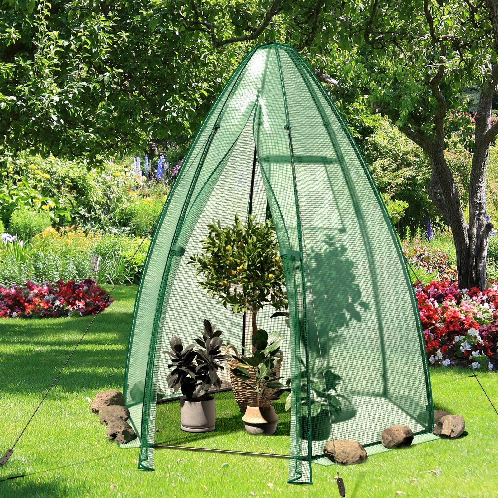 Portable mini greenhouse with all-weather cover