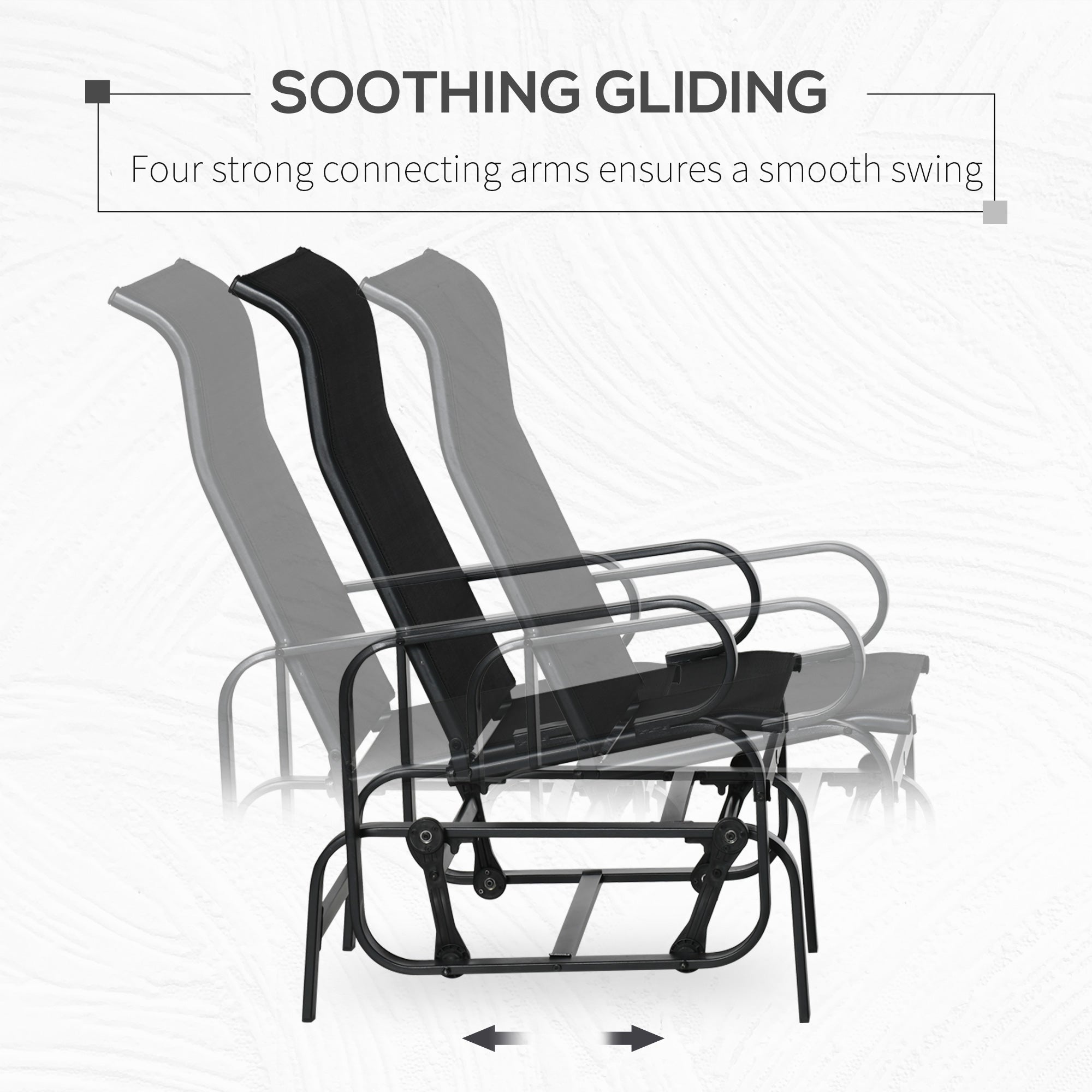Outdoor Patio Glider Rocker, Metal High-Back Chair for Outdoor Use