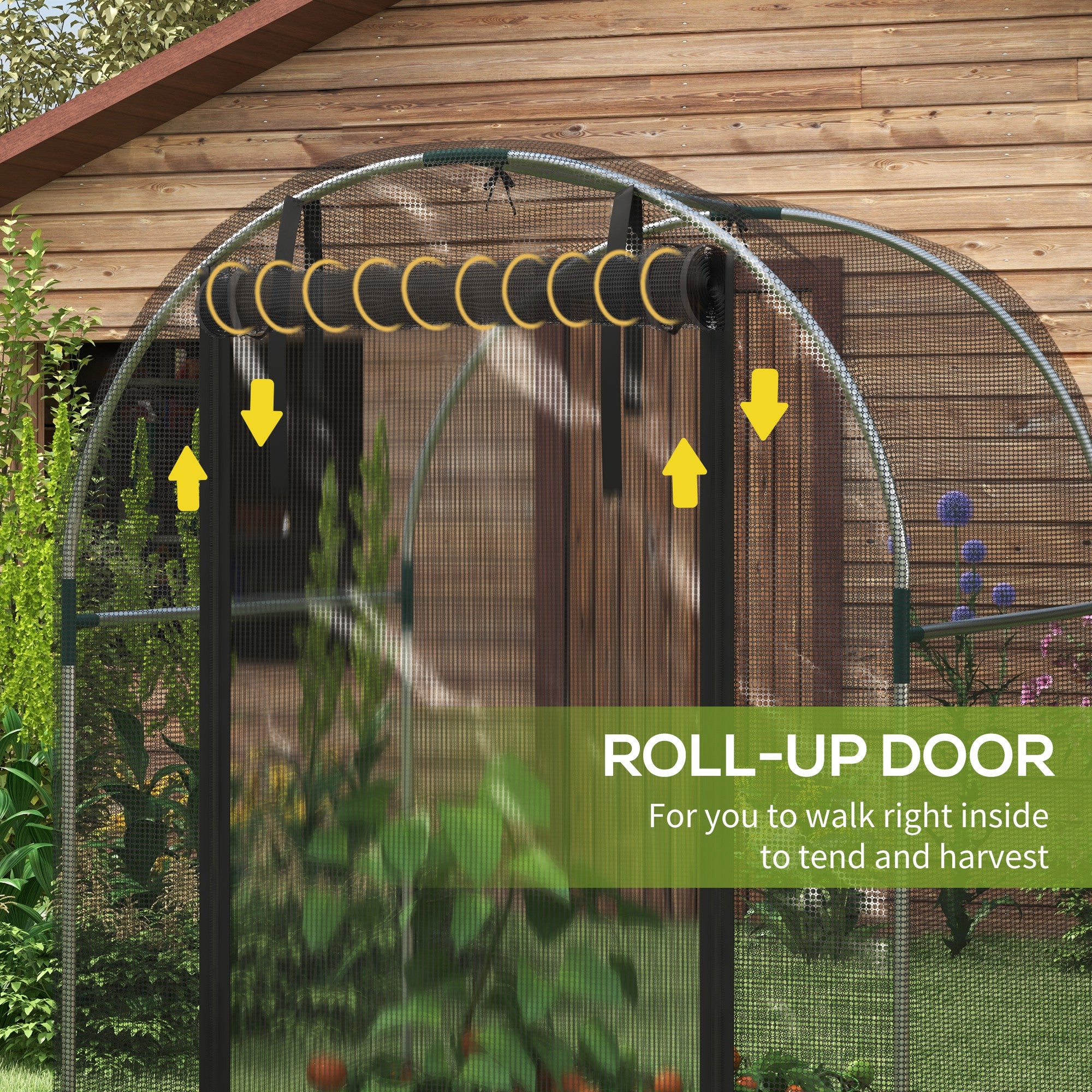 Galvanized Steel Crop Cage, Plant Protection Tent with Zippered Door, 4' x 4'