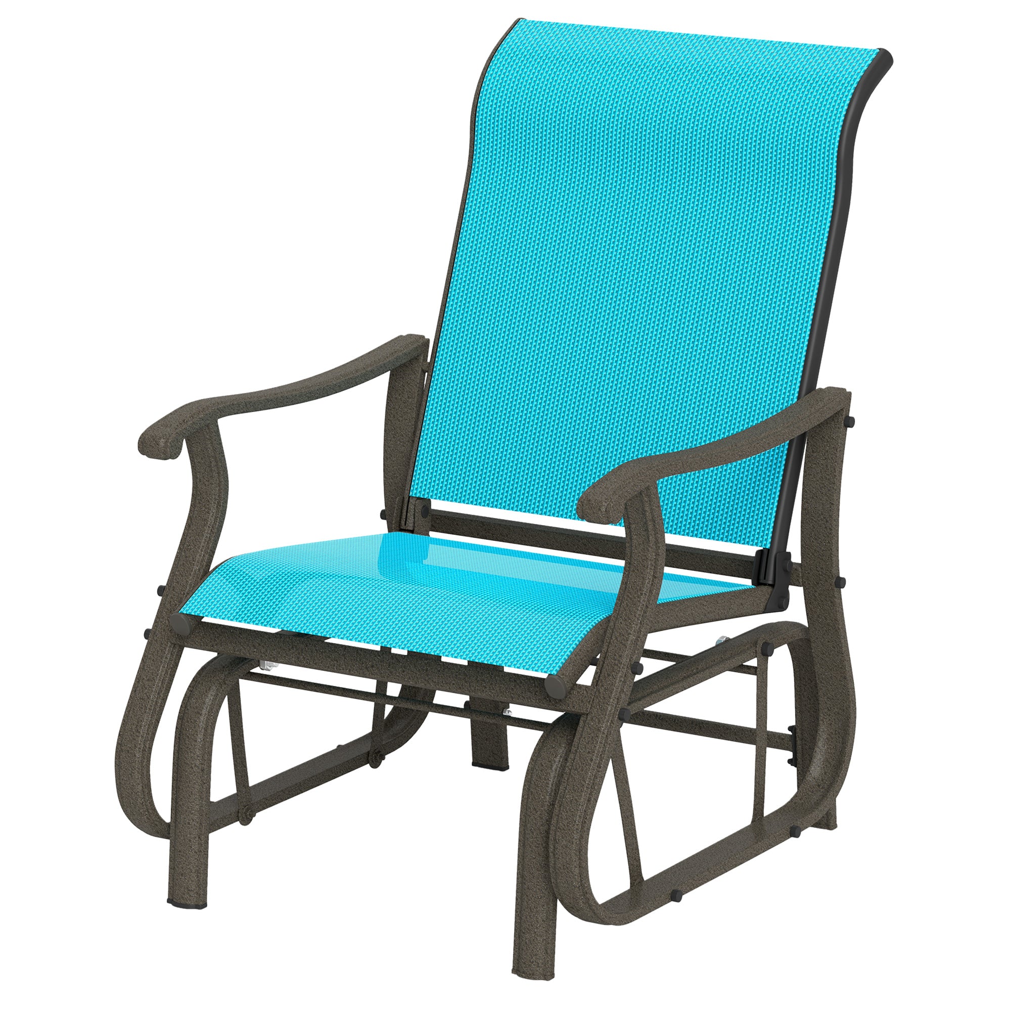 Outdoor Glider Chair Patio Glider Swing Chair with Mesh Seat, Steel Frame for Backyard, Garden, Porch