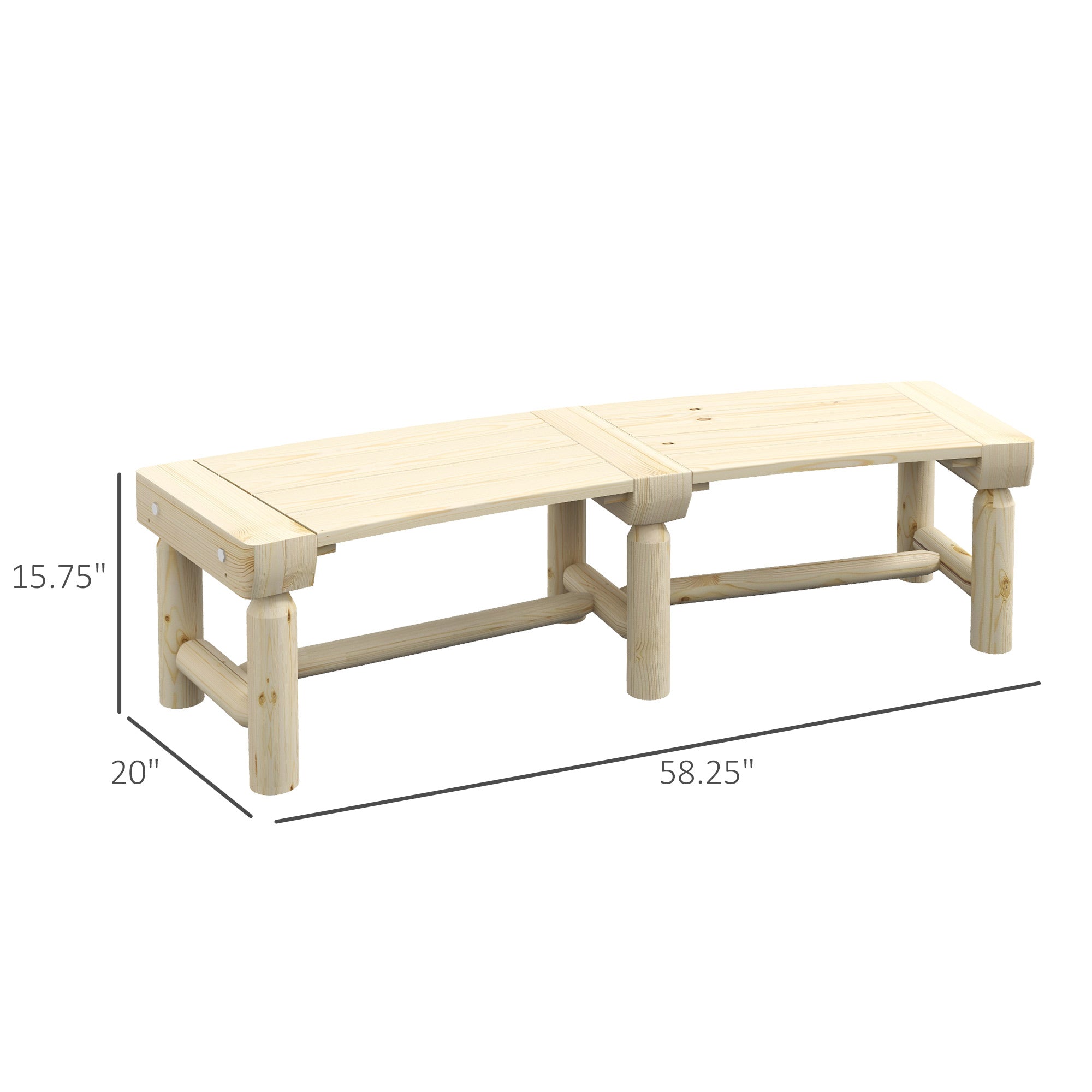 Wooden Garden Bench, Semicircular Round Outdoor Tree Bench, Wrap Around Park Bench for Yard, Patio, Deck, Lawn