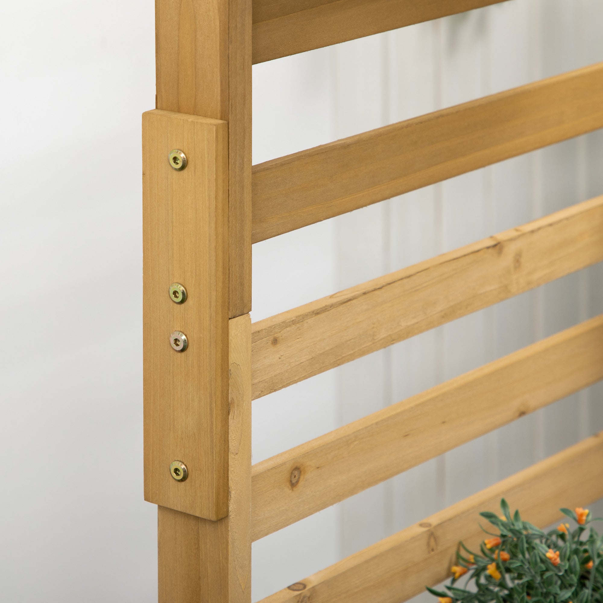 Wooden Plant Trellis Stand with 5 Hanging Planter Boxes, Freestanding Outdoor Plant Stand for Patio, Garden, Balcony, Porch