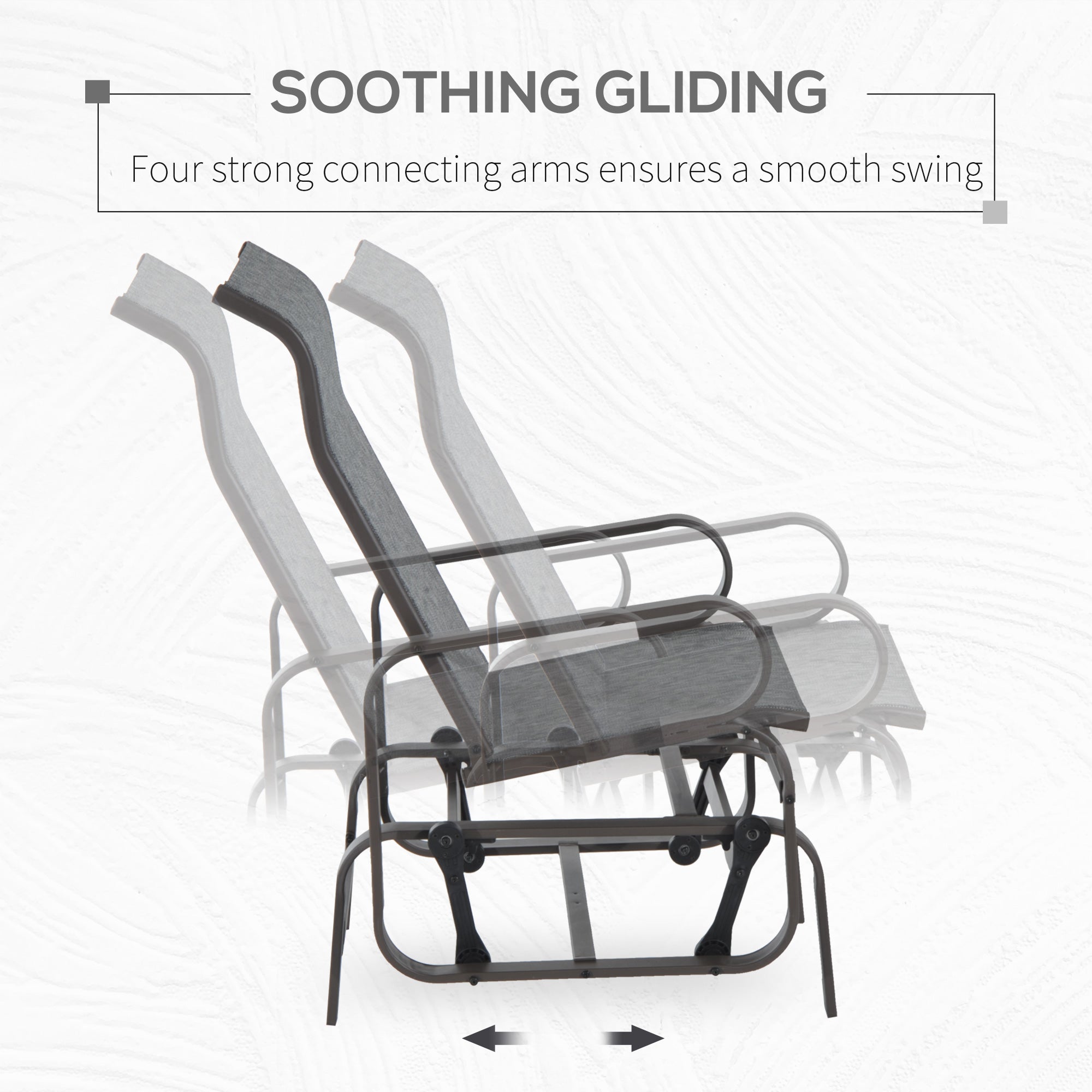Outdoor Patio Glider Rocker, Metal High-Back Chair for Outdoor Use