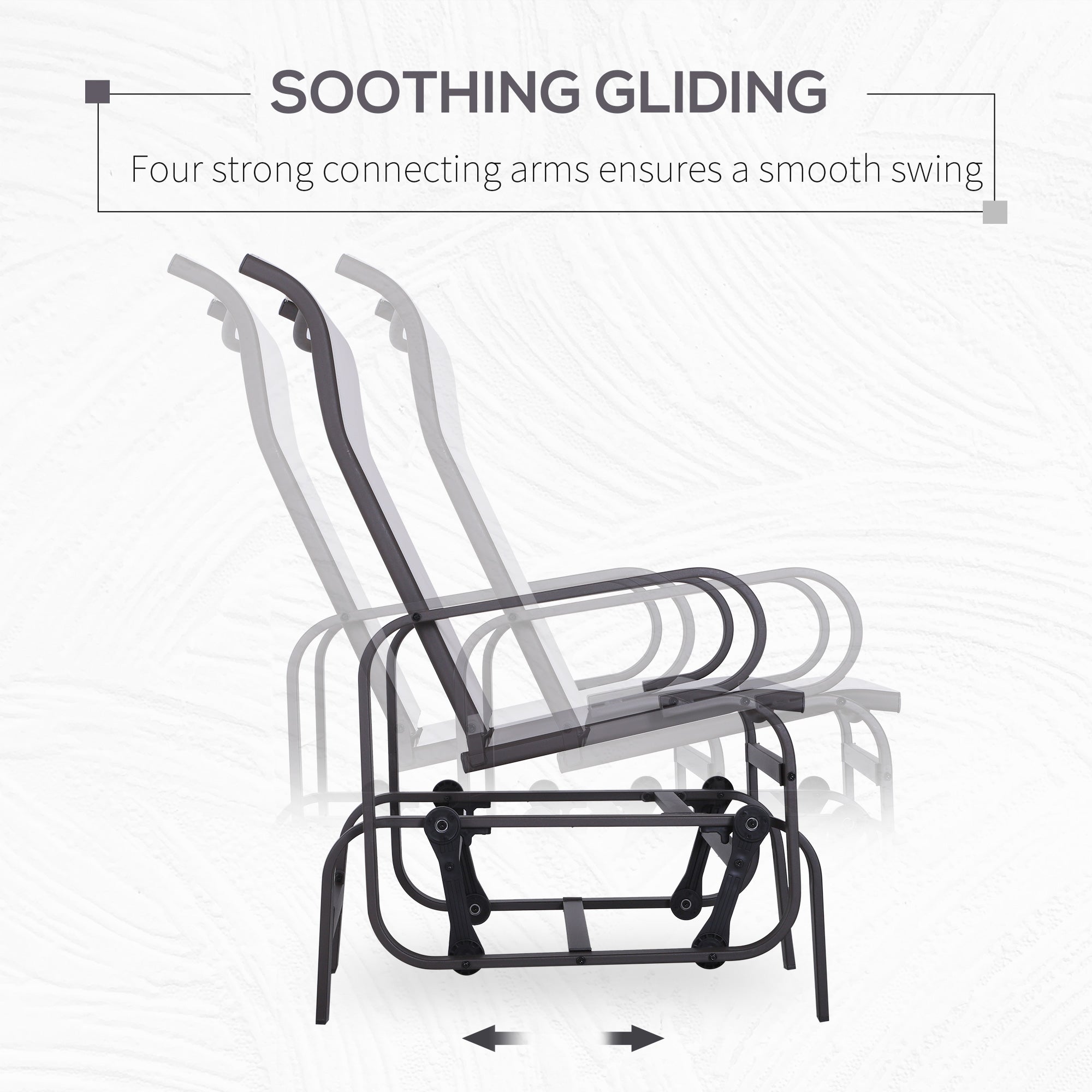 Outdoor Patio Glider Rocker, Metal High-Back Chair for Outdoor Use