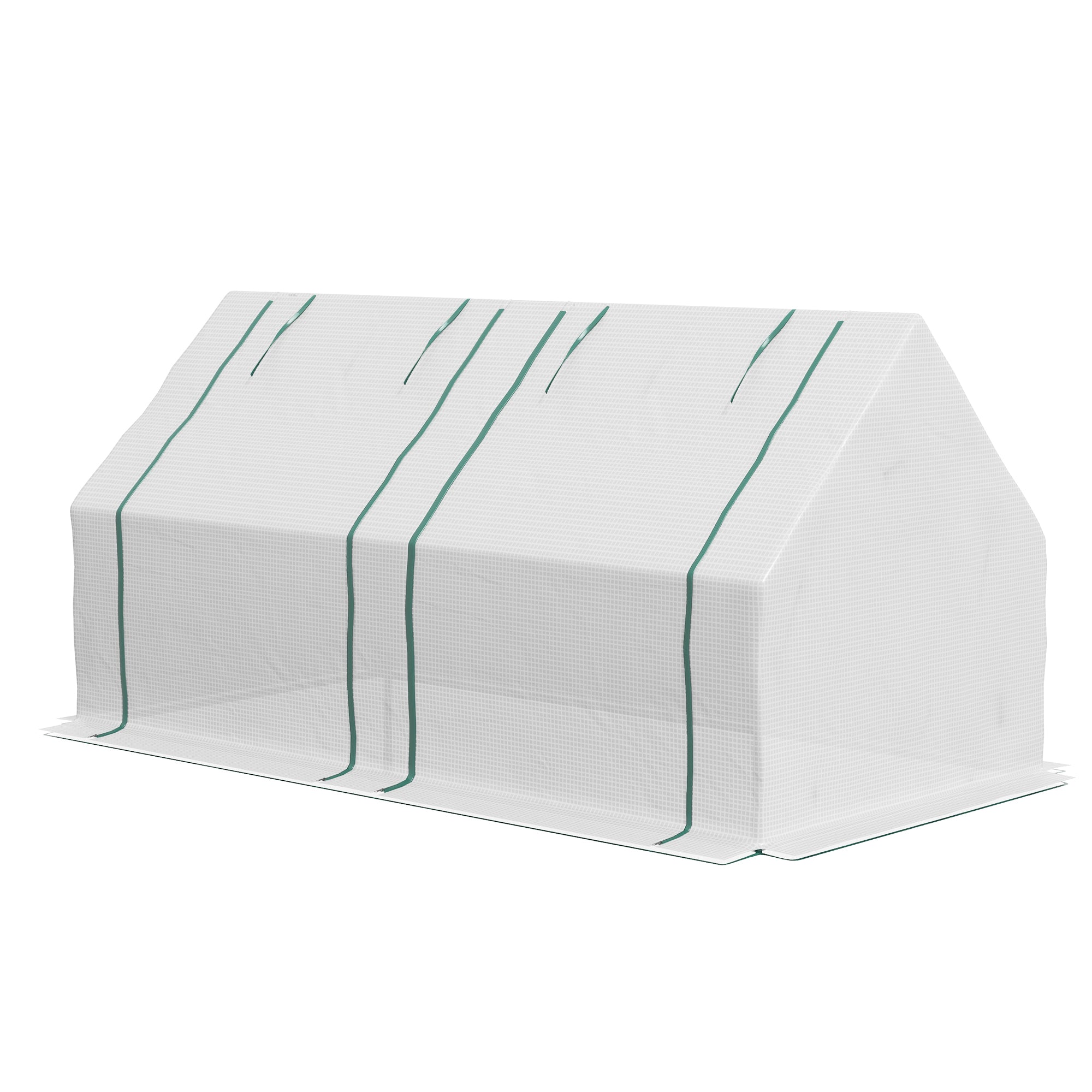 6' x 3' x 3' Portable Greenhouse, Garden Hot House with Two PE/PVC Covers and 2 Roll Up Windows, Green