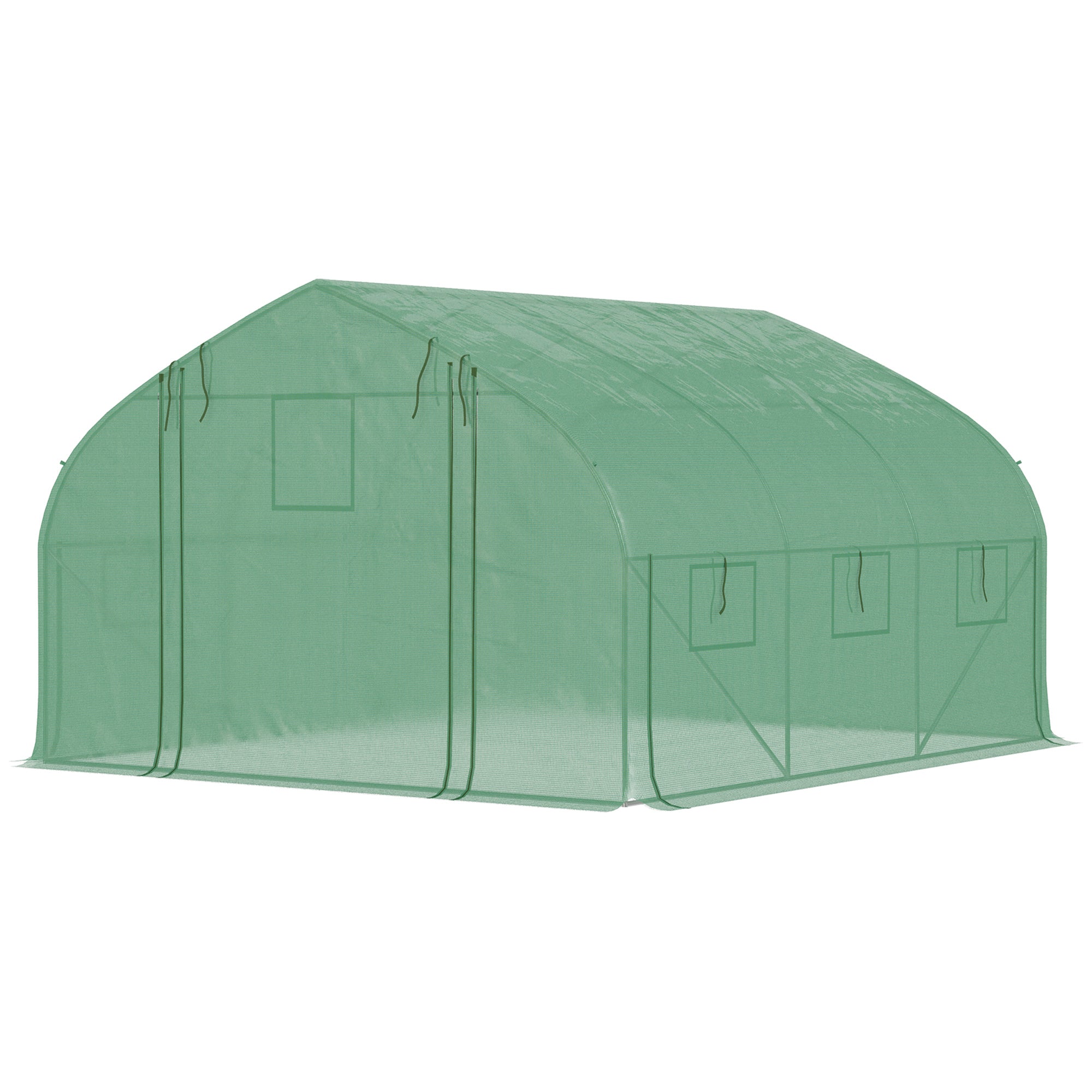 11.5' x 10' x 6.5' Walk-in Tunnel Greenhouse, Green House with Zippered Mesh Door, 7 Mesh Windows & Roll-up Sidewalls, Upgraded Gardening Plant Hot House with Galvanized Steel Hoops