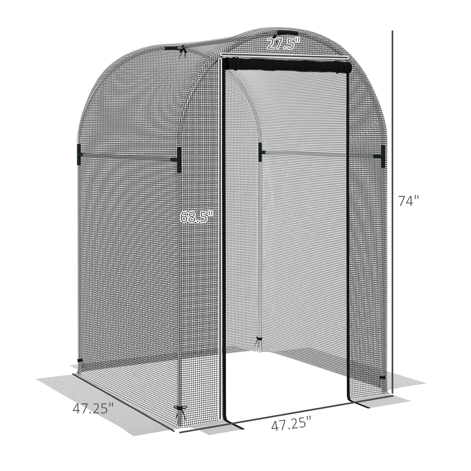 Galvanized Steel Crop Cage, Plant Protection Tent with Zippered Door, 4' x 4'