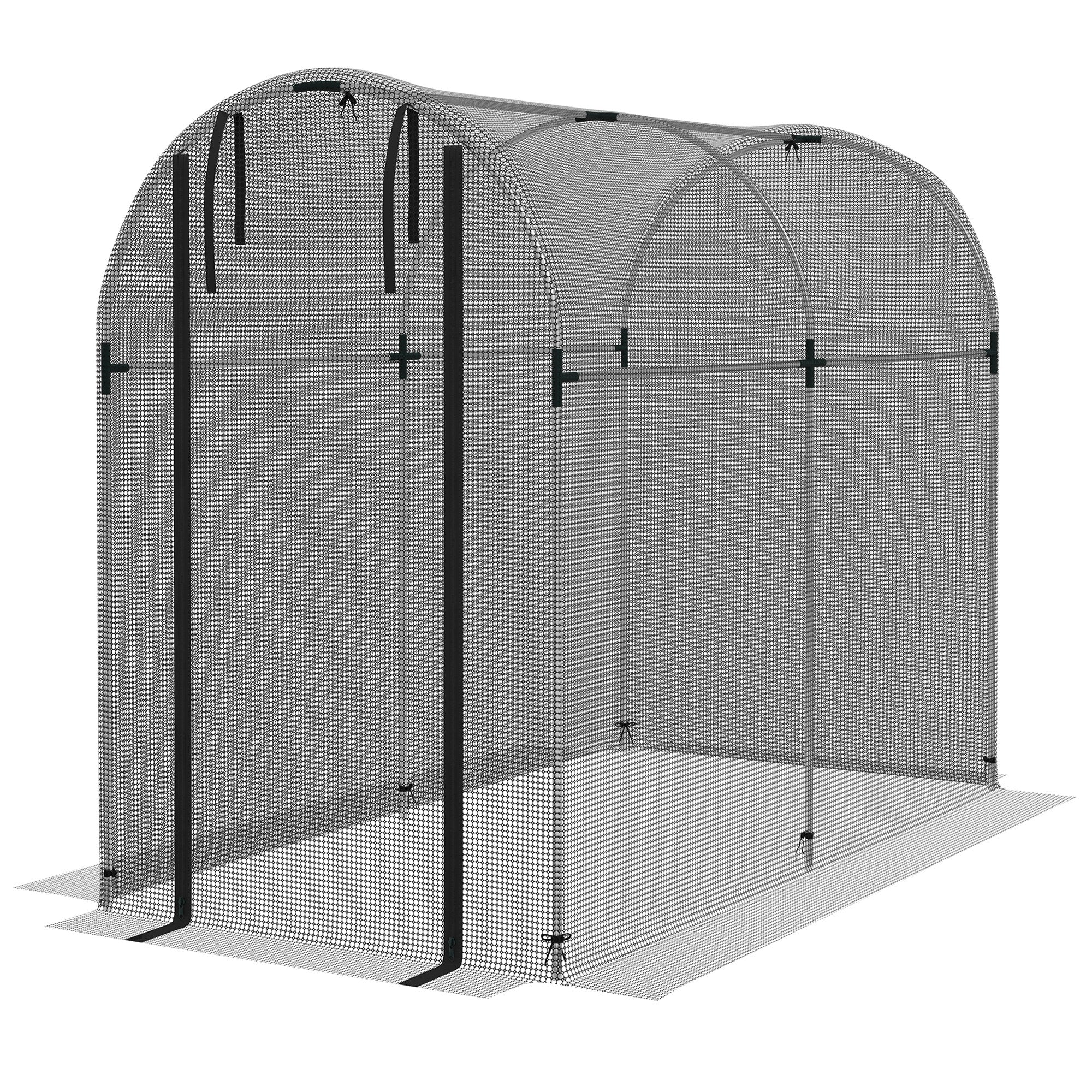 Galvanized Steel Crop Cage, Plant Protection Tent with Zippered Door, 4' x 8'