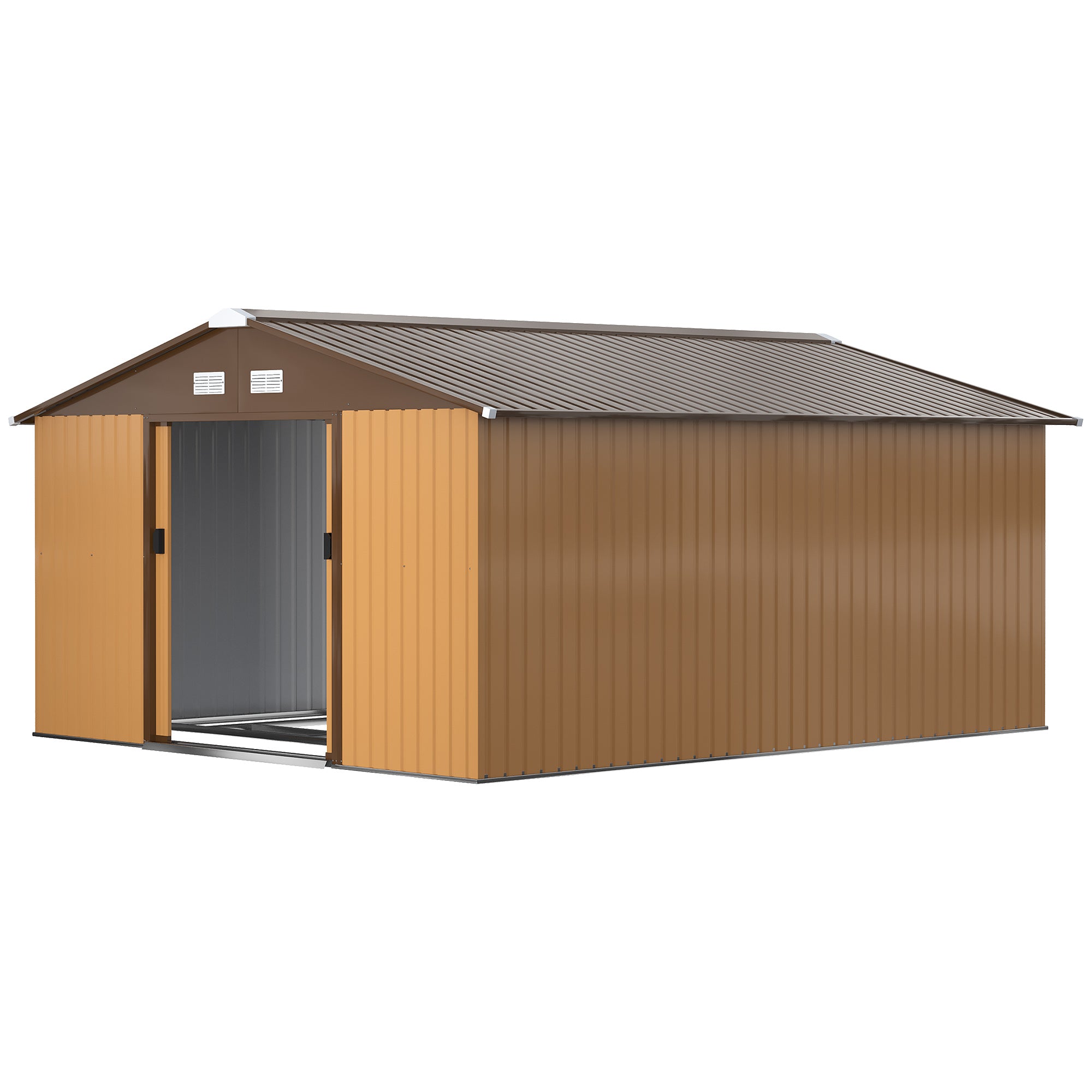 Garden Metal Shed, Storage Shed Utility Storage with Double Locking Doors for Bike, Yard Tools