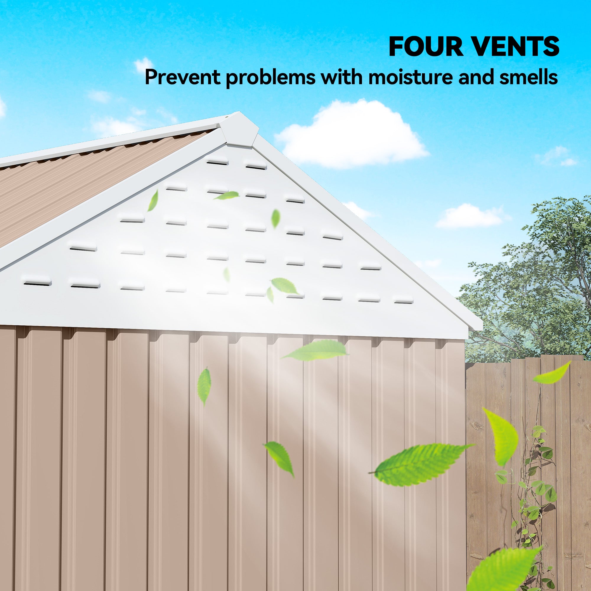 8' x 5.5' Metal Garden Storage Shed, Extra Large Outdoor Tool Storage House w/Lockable Doors, Window, Air Vents