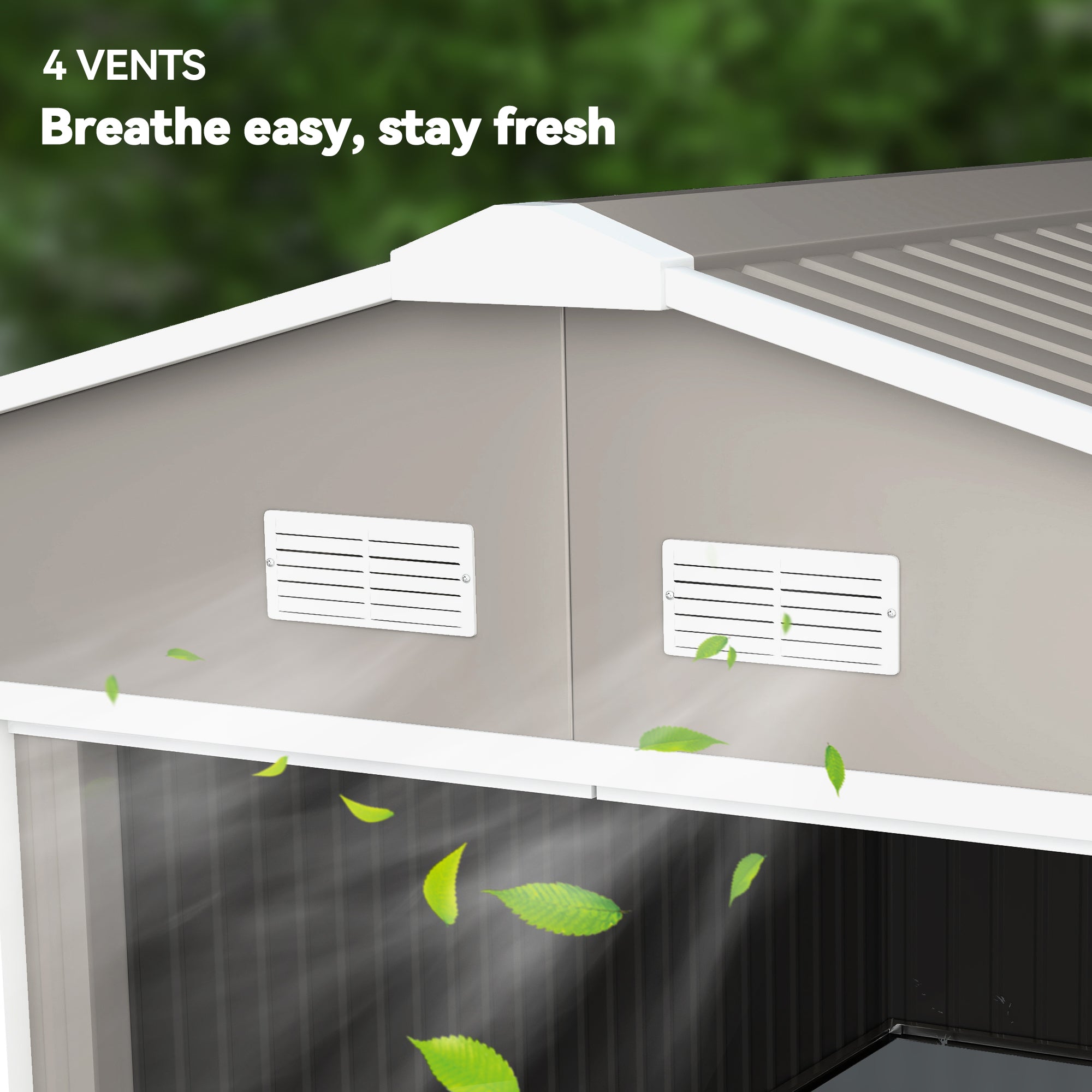 Garden Metal Shed, Storage Shed Utility Storage with Double Locking Doors for Bike, Yard Tools