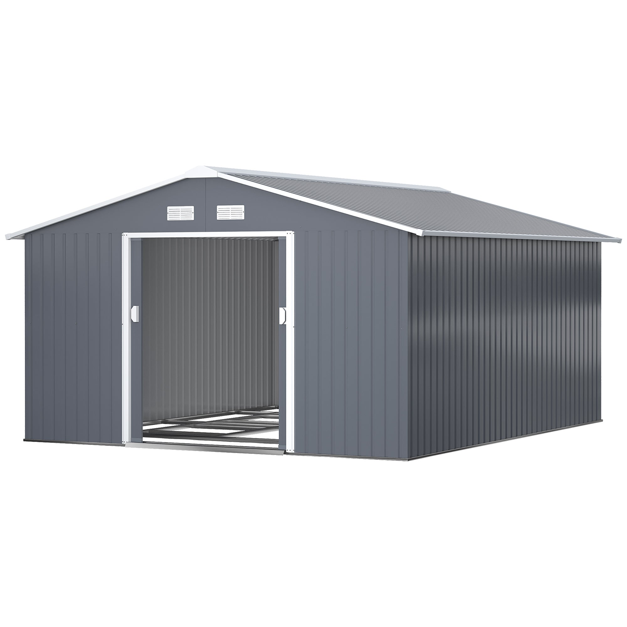 Garden Metal Shed, Storage Shed Utility Storage with Double Locking Doors for Bike, Yard Tools