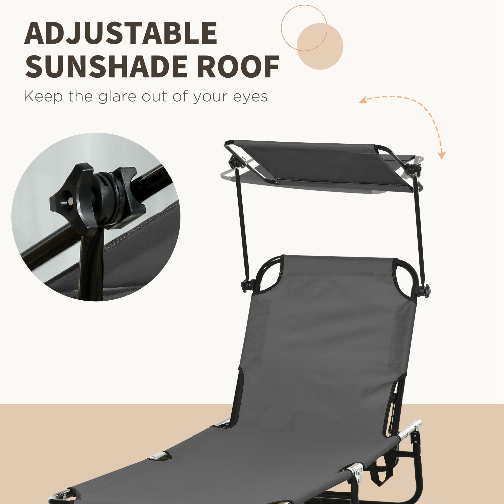 Chaise Pool Lounge Chairs Set of 2, Outdoor Sun Tanning Chairs, Reclining Back, Steel Frame and Side Pocket