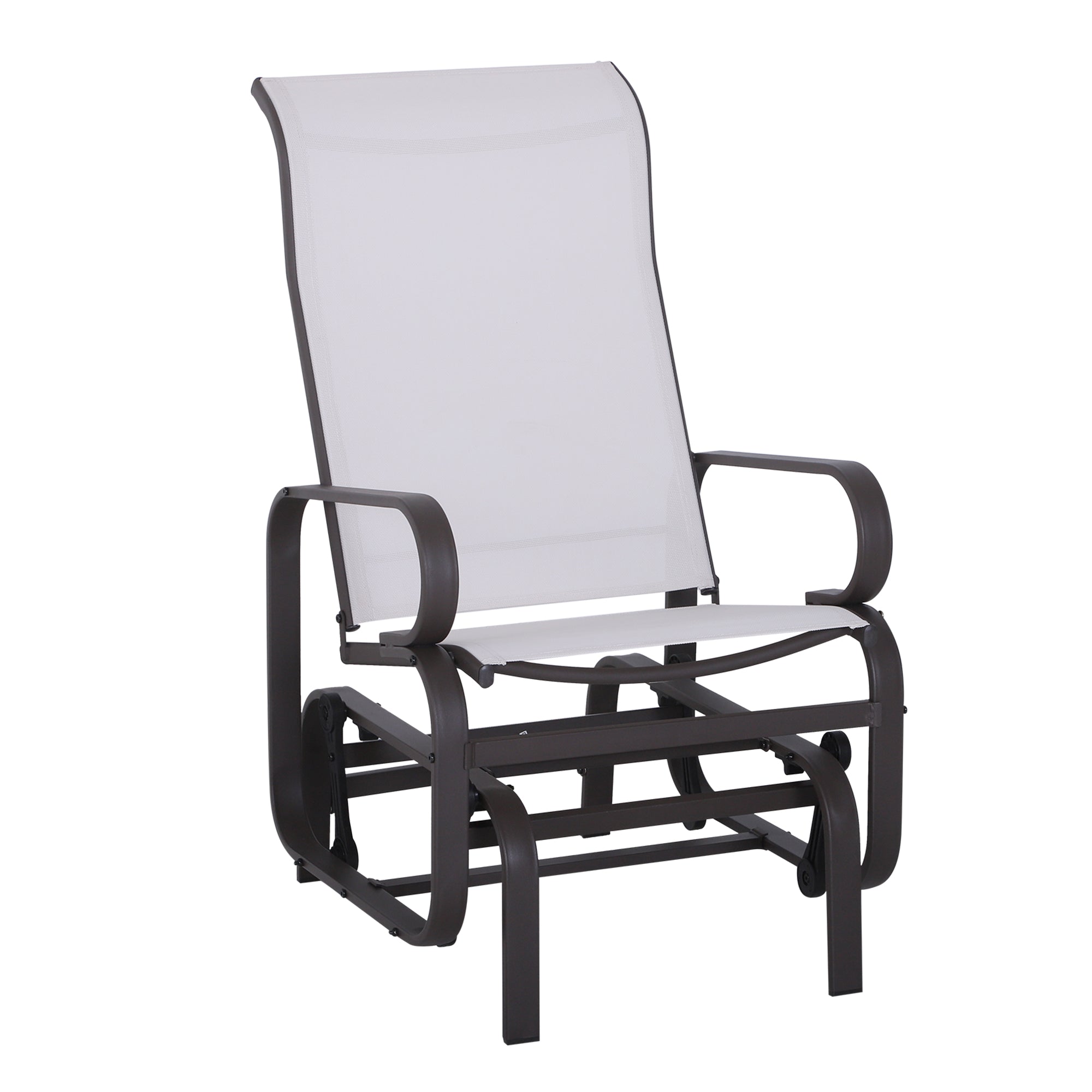 Outdoor Patio Glider Rocker, Metal High-Back Chair for Outdoor Use