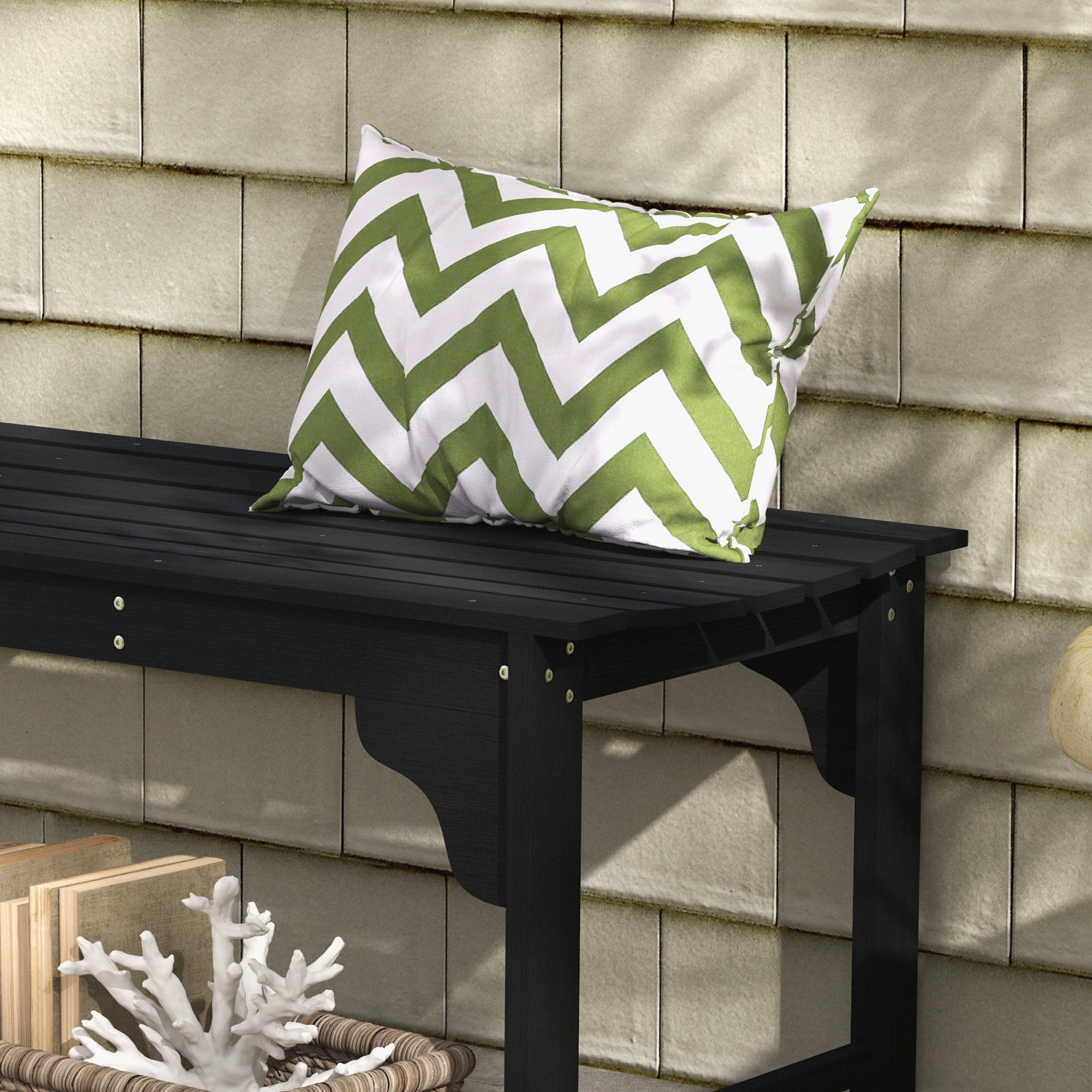 Slatted Wooden Garden Bench, Curved Seat Front Porch Bench