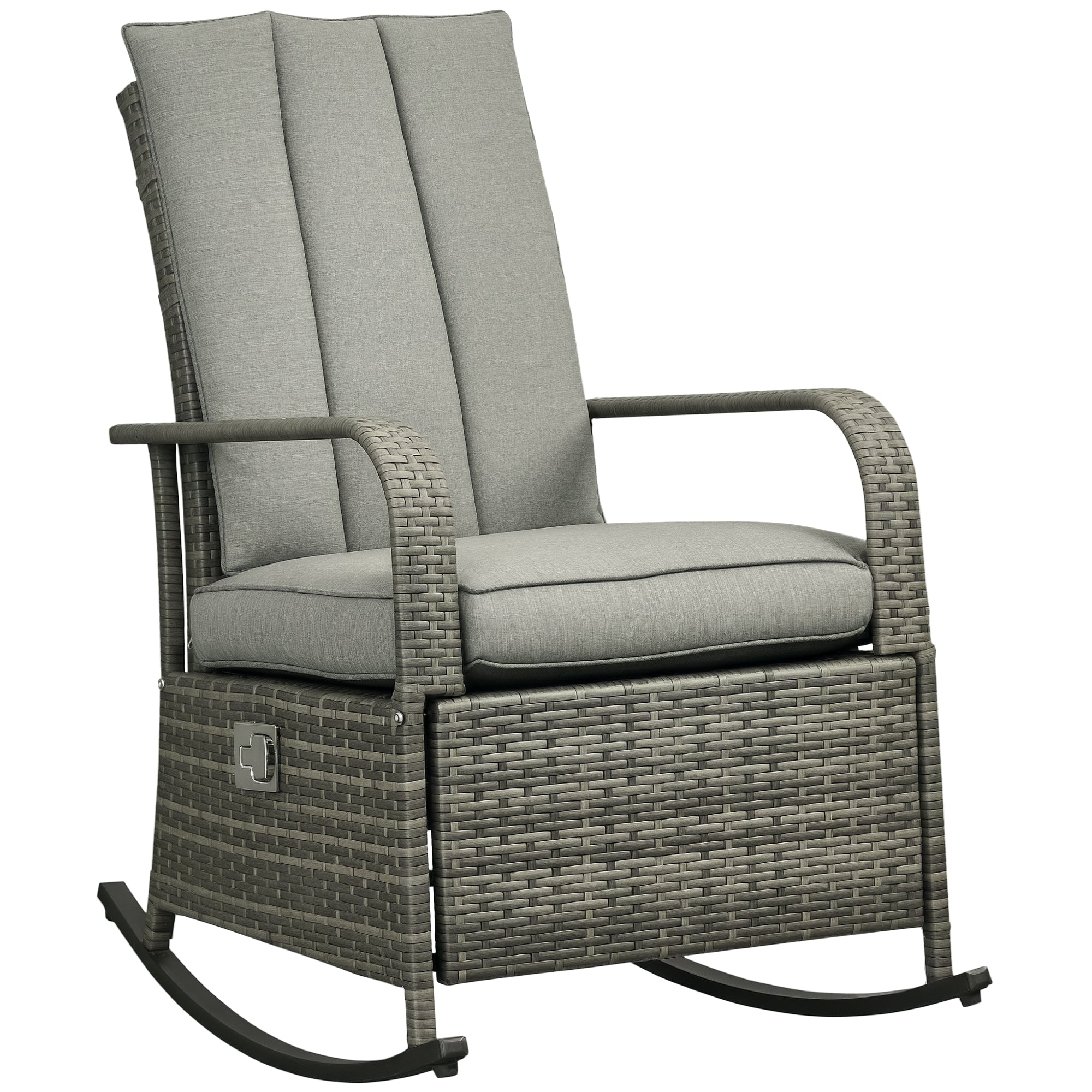 PE Rattan Rocking Recliner with Footrest