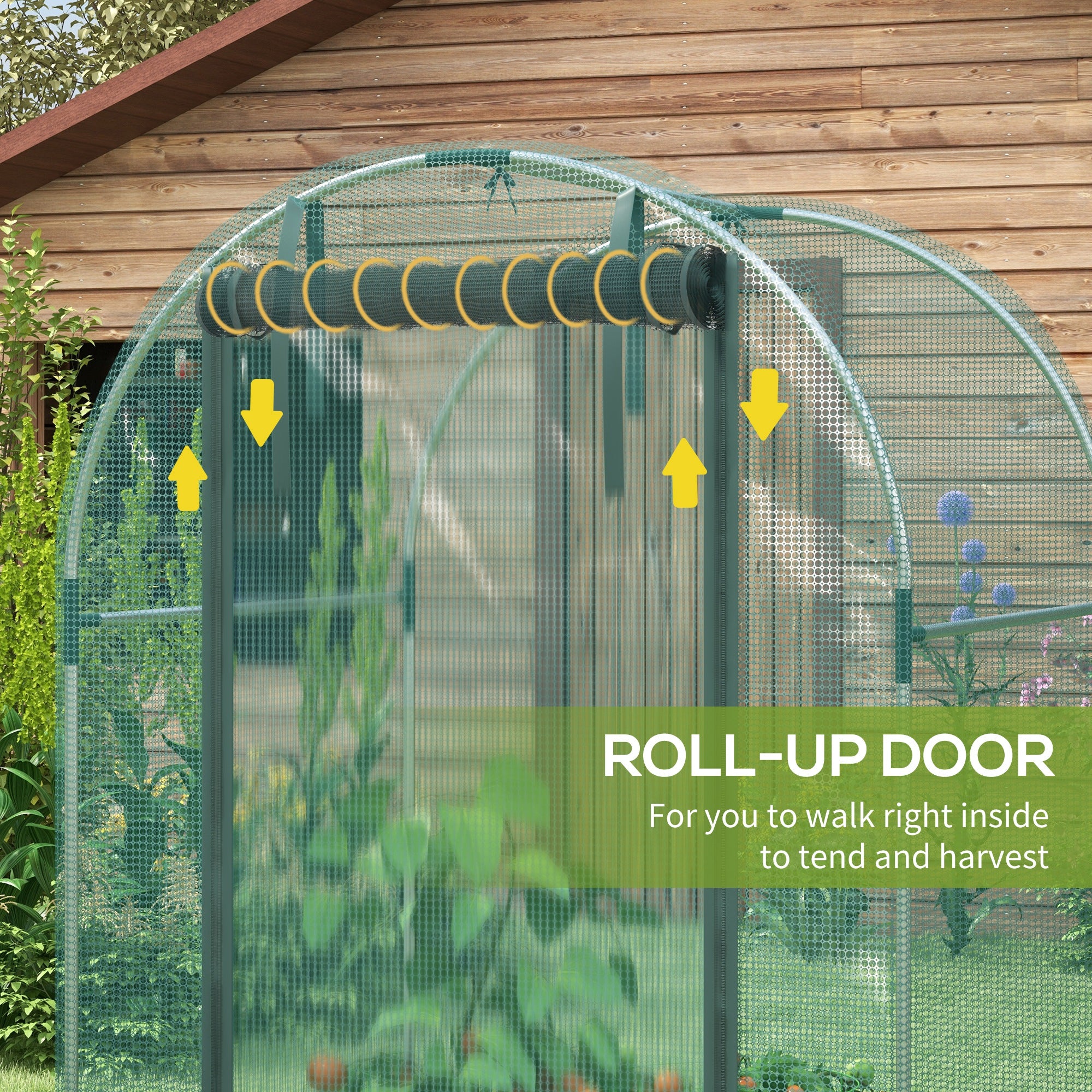 Galvanized Steel Crop Cage, Plant Protection Tent with Zippered Door, 4' x 4'