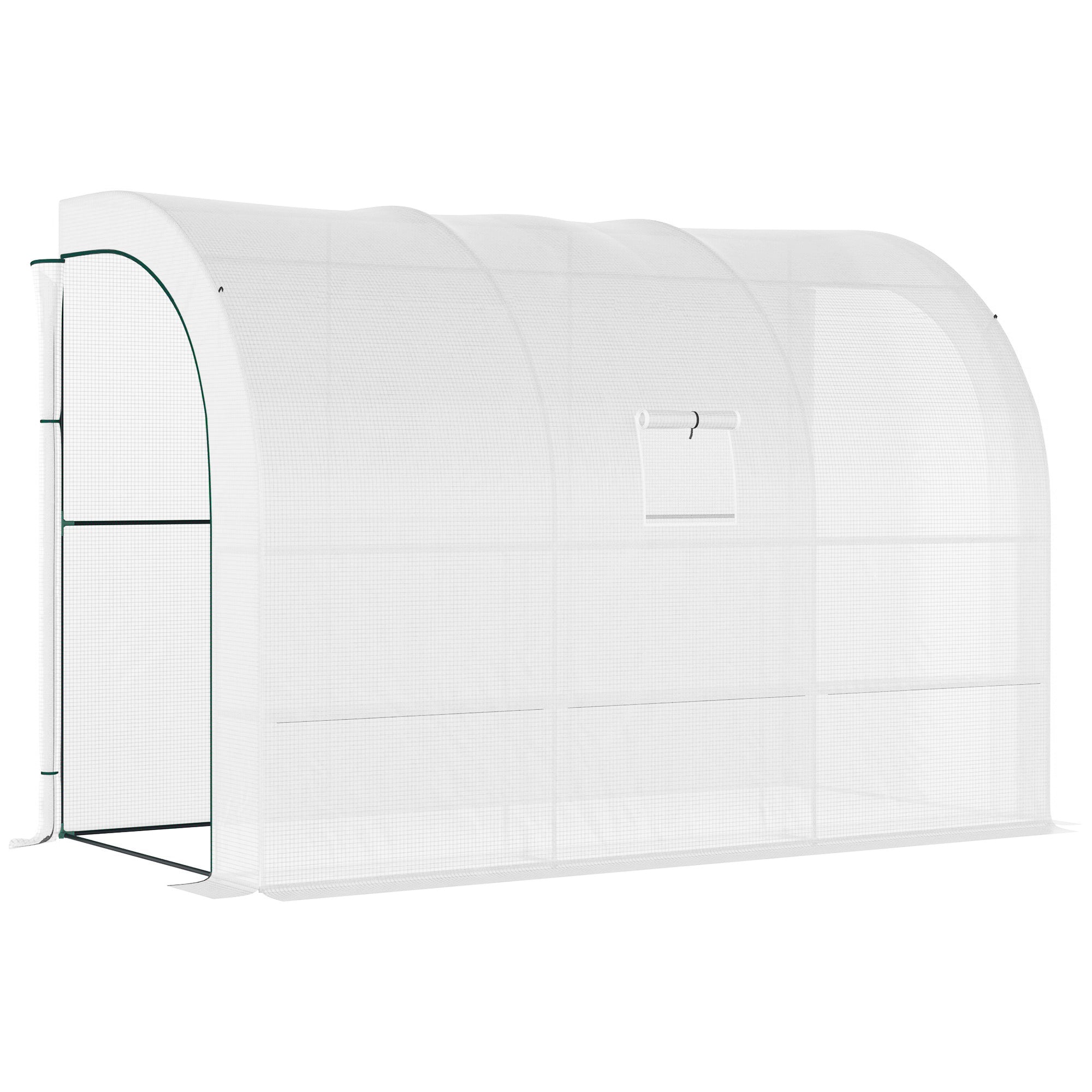 10' x 5' x 7' Outdoor Walk-In Greenhouse, Plant Nursery with Zippered Doors, PE Cover and 3 Wire Shelves