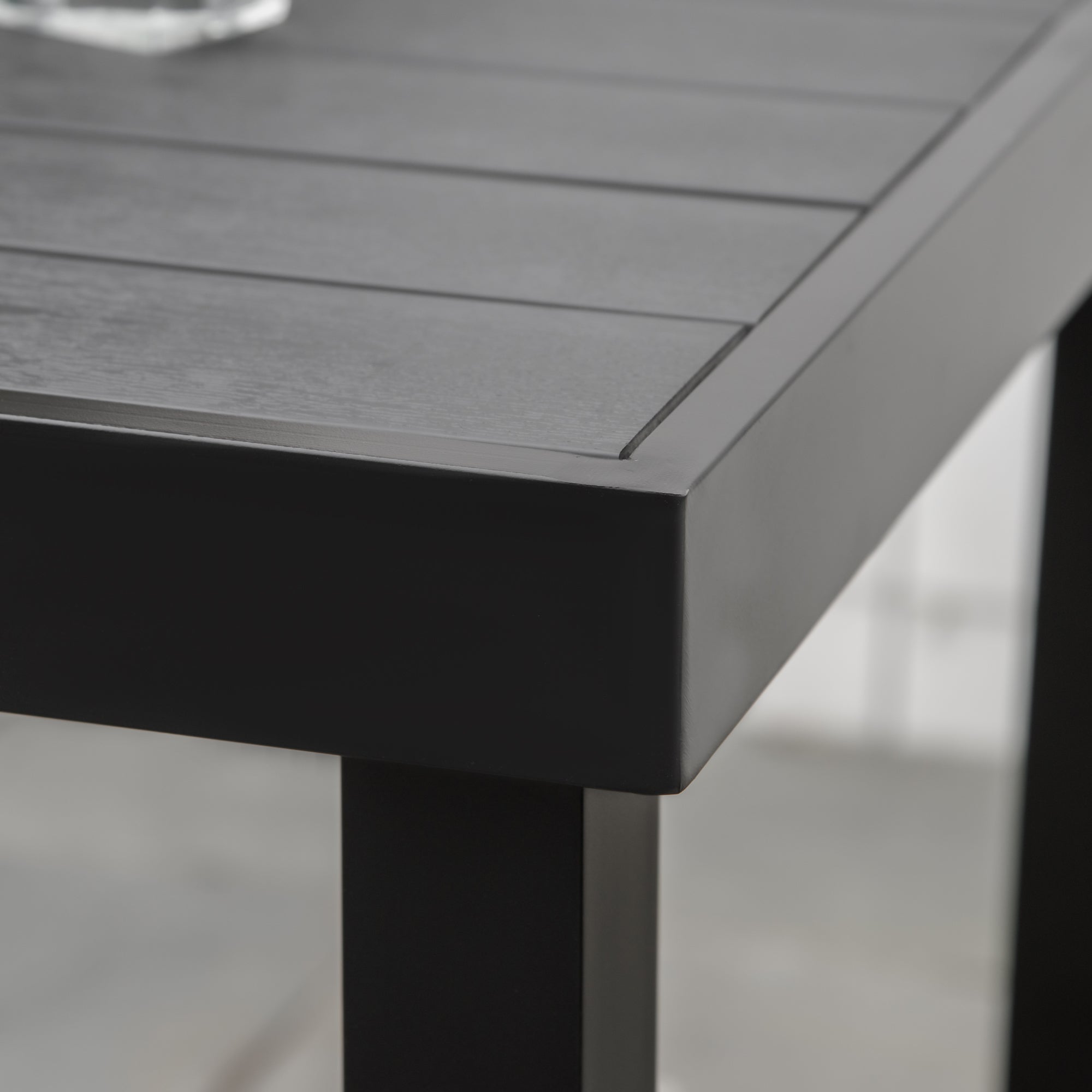 Patio Dining Table for 4, Rectangular Aluminum Outdoor Table for Garden Lawn Backyard, Black