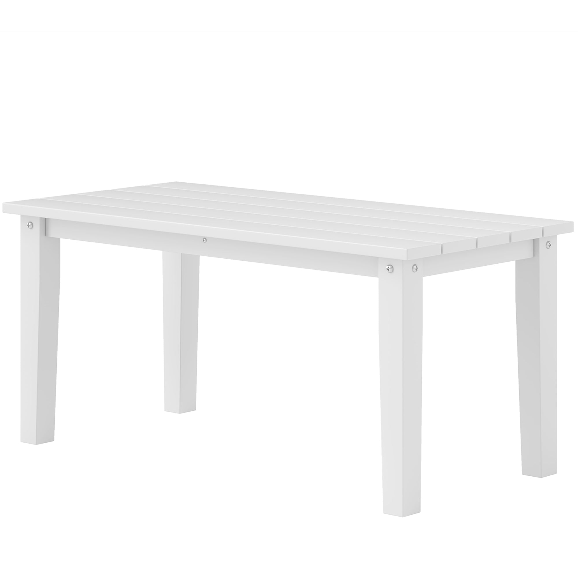 Rectangle Outdoor Coffee Table, HDPE All-Weather Outdoor Patio Table with Slatted Tabletop for Yard, Balcony