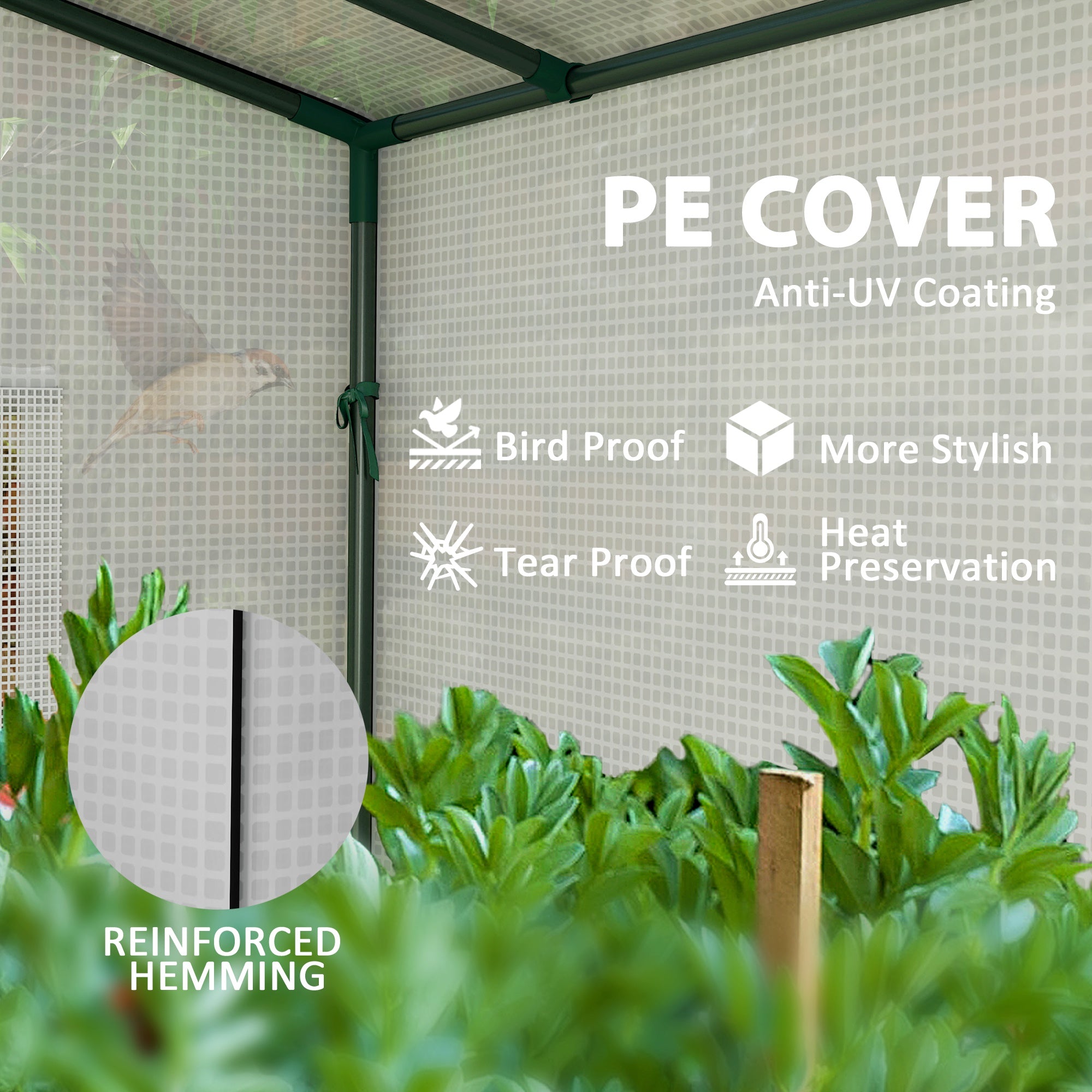Walk-in Portable Greenhouse Small Greenhouse for Outdoors with UV-resistant PE Cover, 6.6' x 2.5' x 5.6'