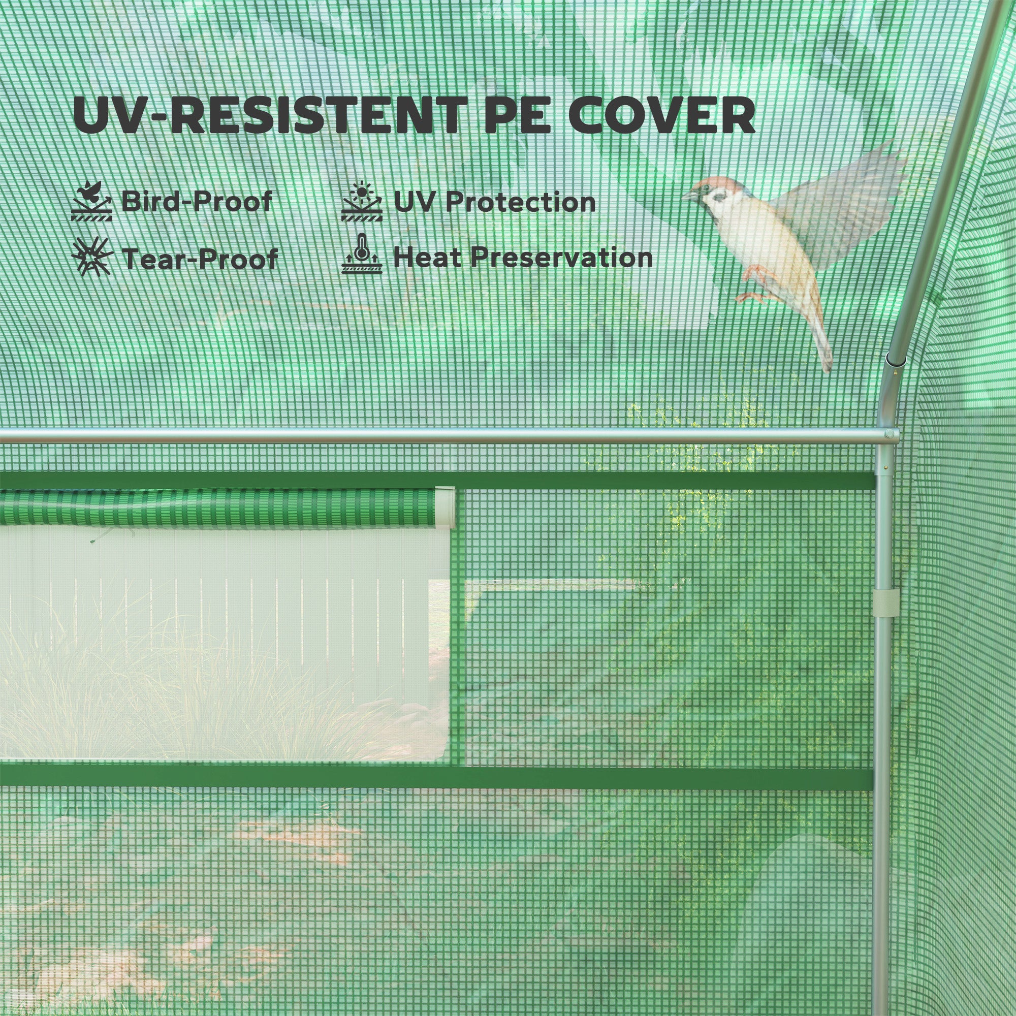 13' x 10' x 6.5' Tunnel Greenhouse Hoop House with Upgraded Galvanized Steel Frame and Large Windows