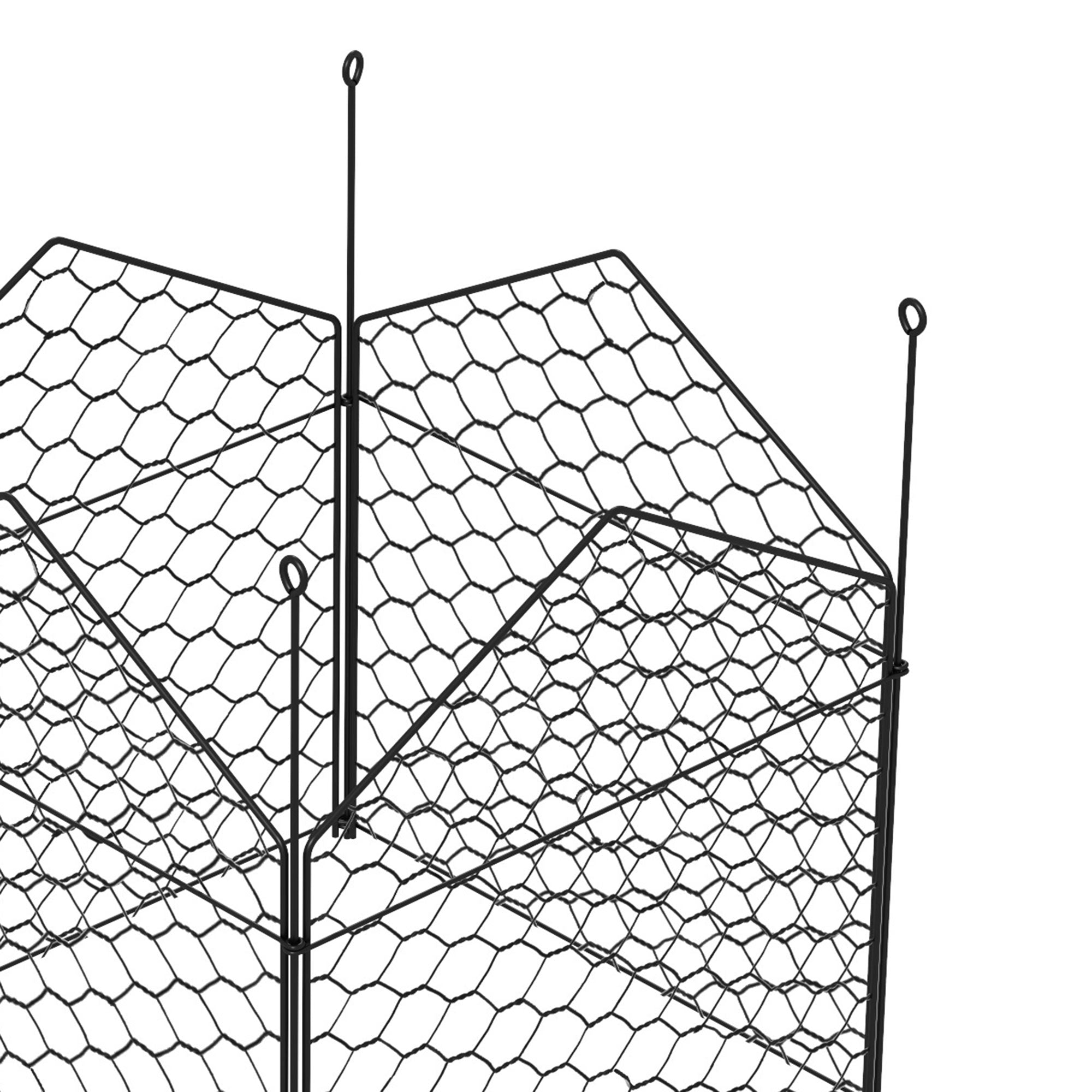 4 Pack Garden Cloches for Plants, 12" x 14" Metal Crop Cage Set, Plant Cages to Keep Animals Out, Black