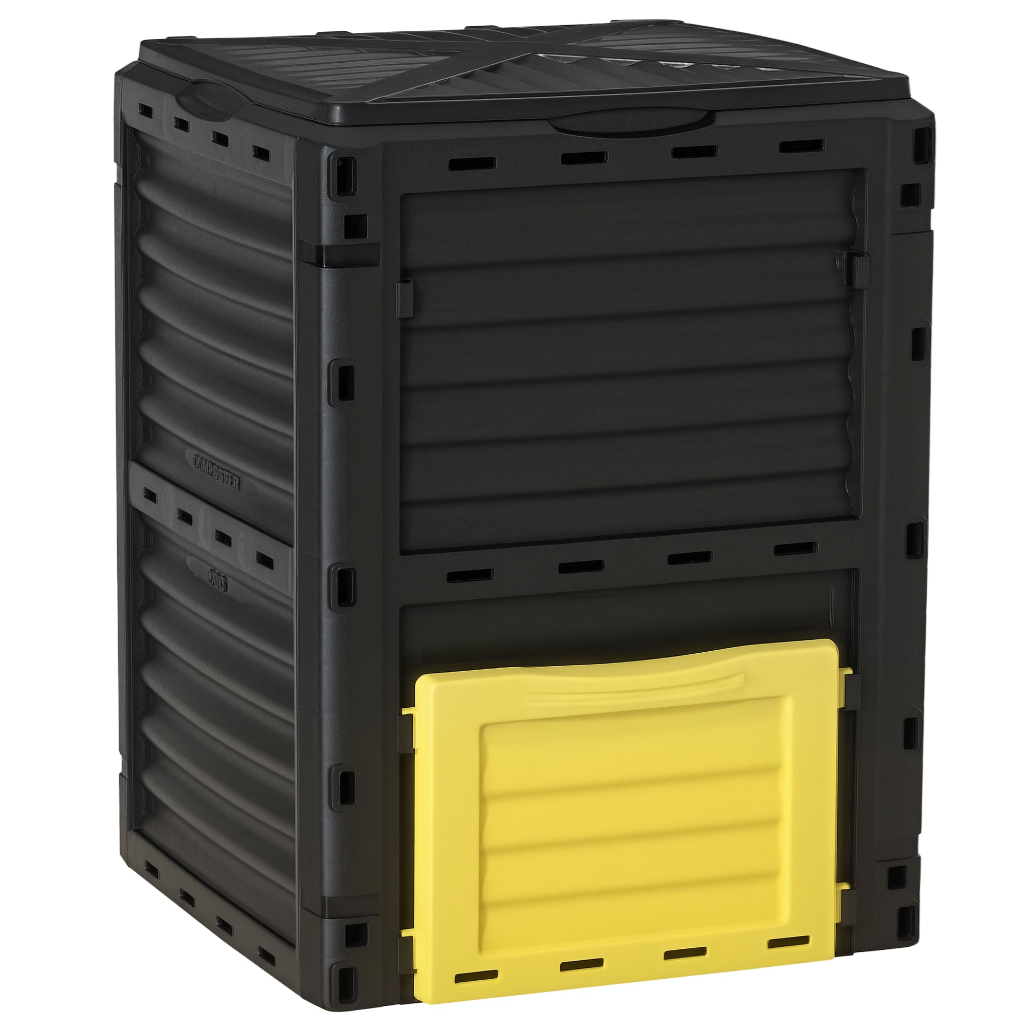 Garden Compost Bin 80 Gallon Outdoor Large Capacity Composter Fast Create Fertile Soil Aerating Box, Easy Assembly