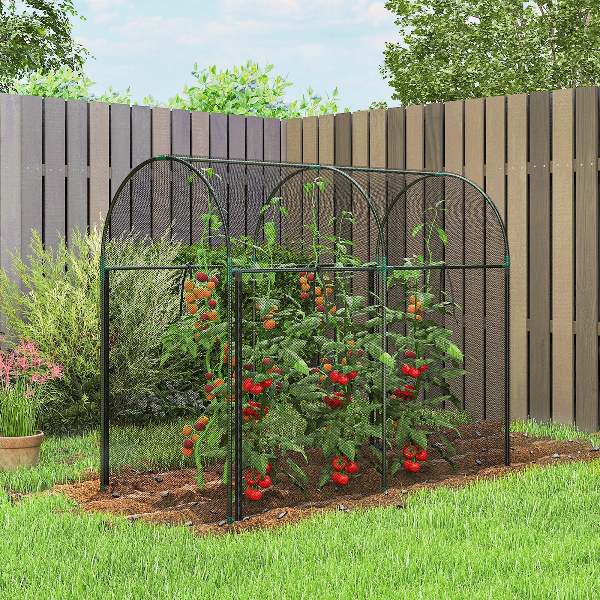 Crop Cage, 6' x 3' x 5' Large Plant Protection Tent with Zippered Door, Outdoor Garden Cage