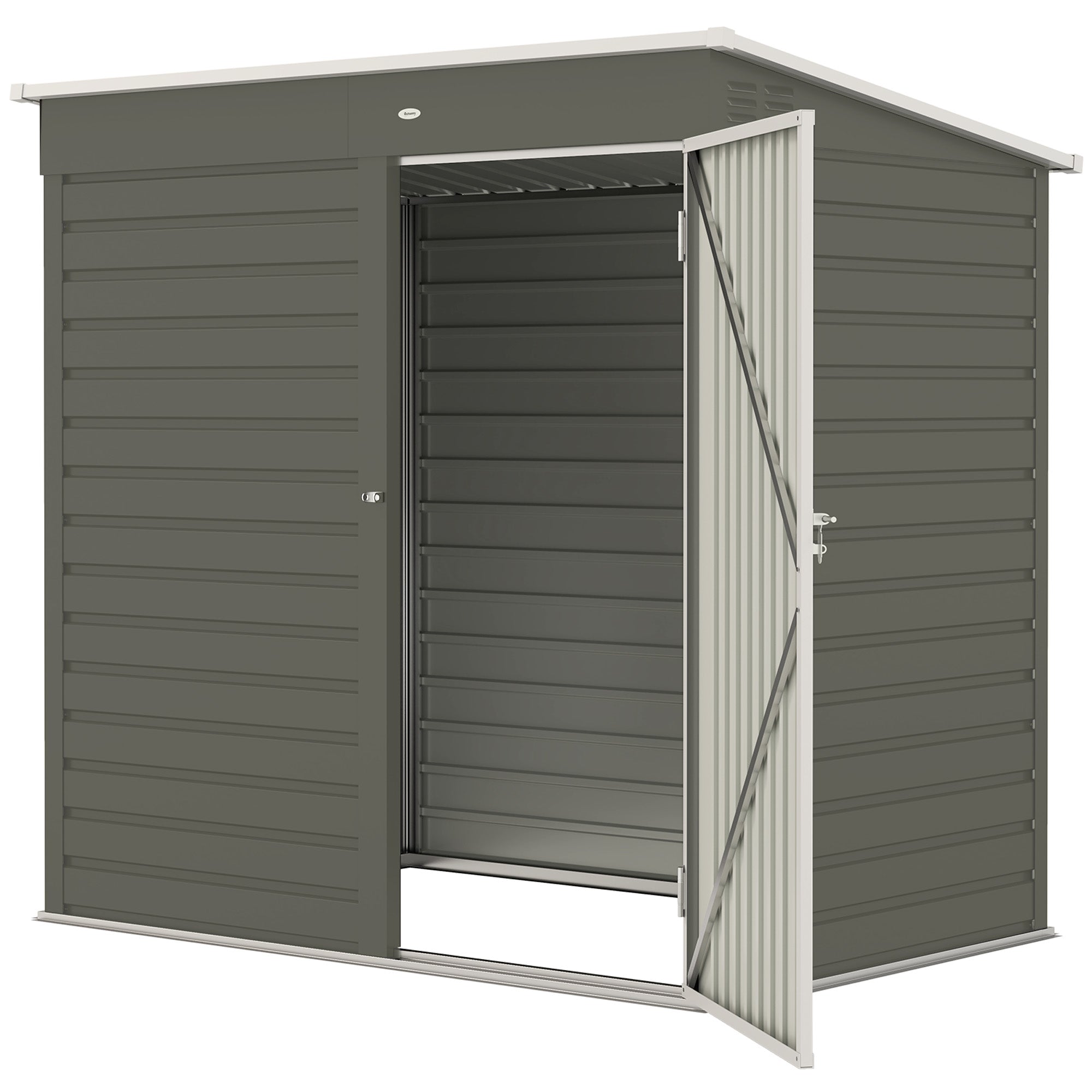 6' x 4' Outdoor Garden Shed, Metal Storage Shed with Lockable Door and Gloves for Backyard Garden Patio