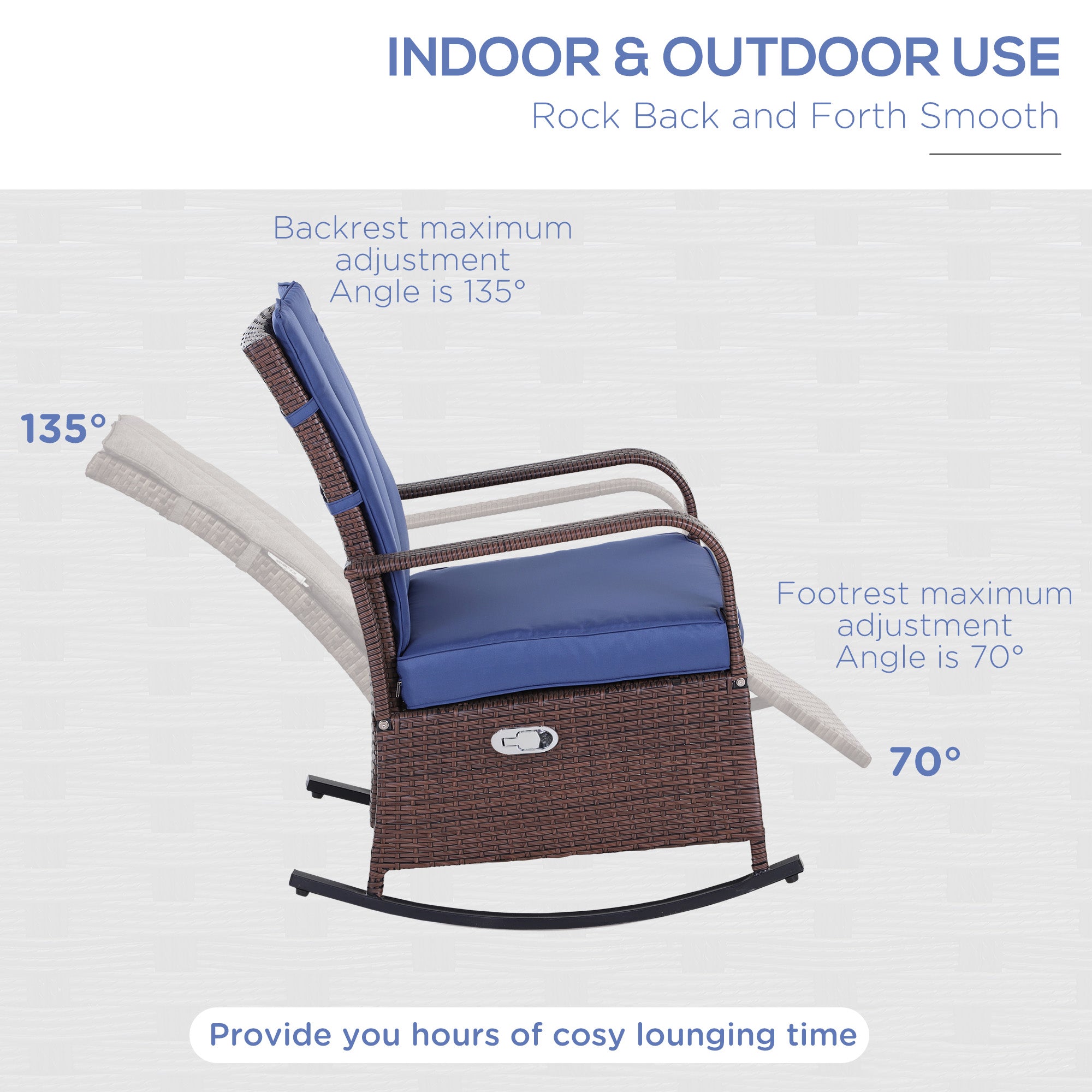 PE Rattan Rocking Recliner with Footrest