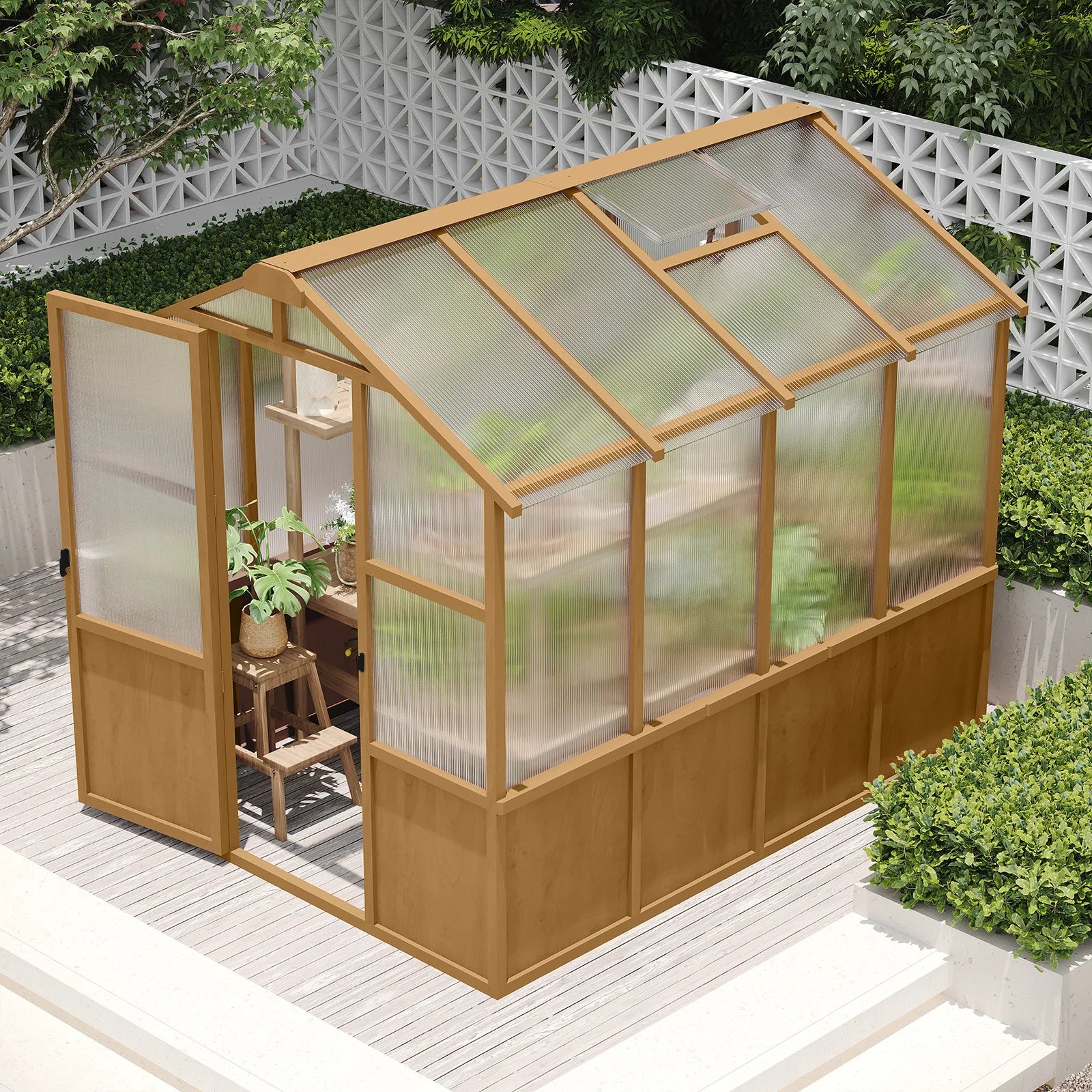 Timber Nook 6×8 Wood-Frame Glasshouse