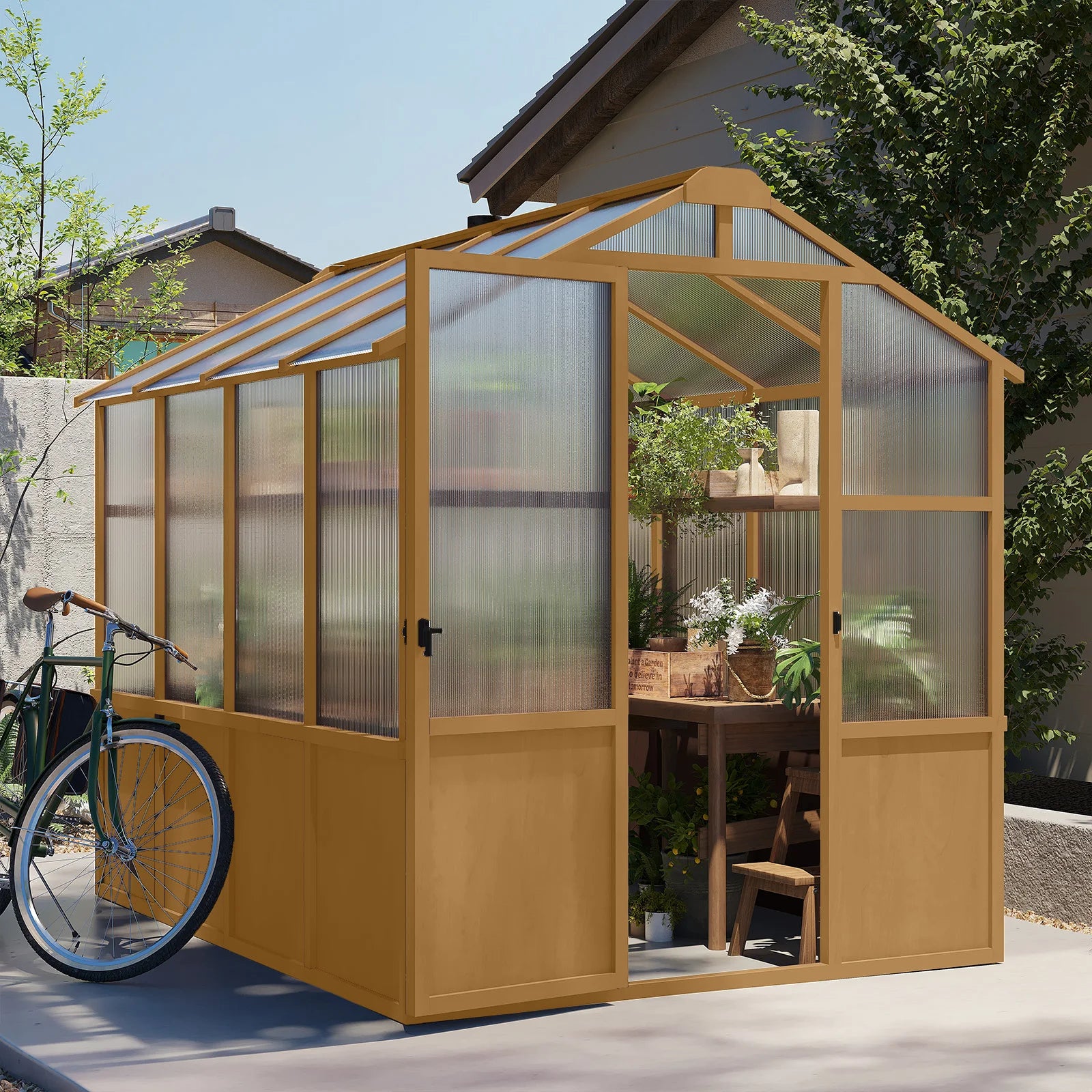 Timber Nook 6×8 Wood-Frame Glasshouse