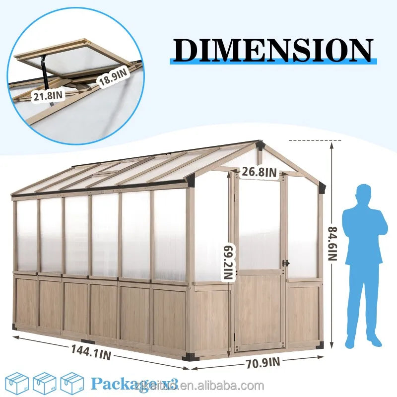 Cedarmere 6×12 Cedar Glasshouse