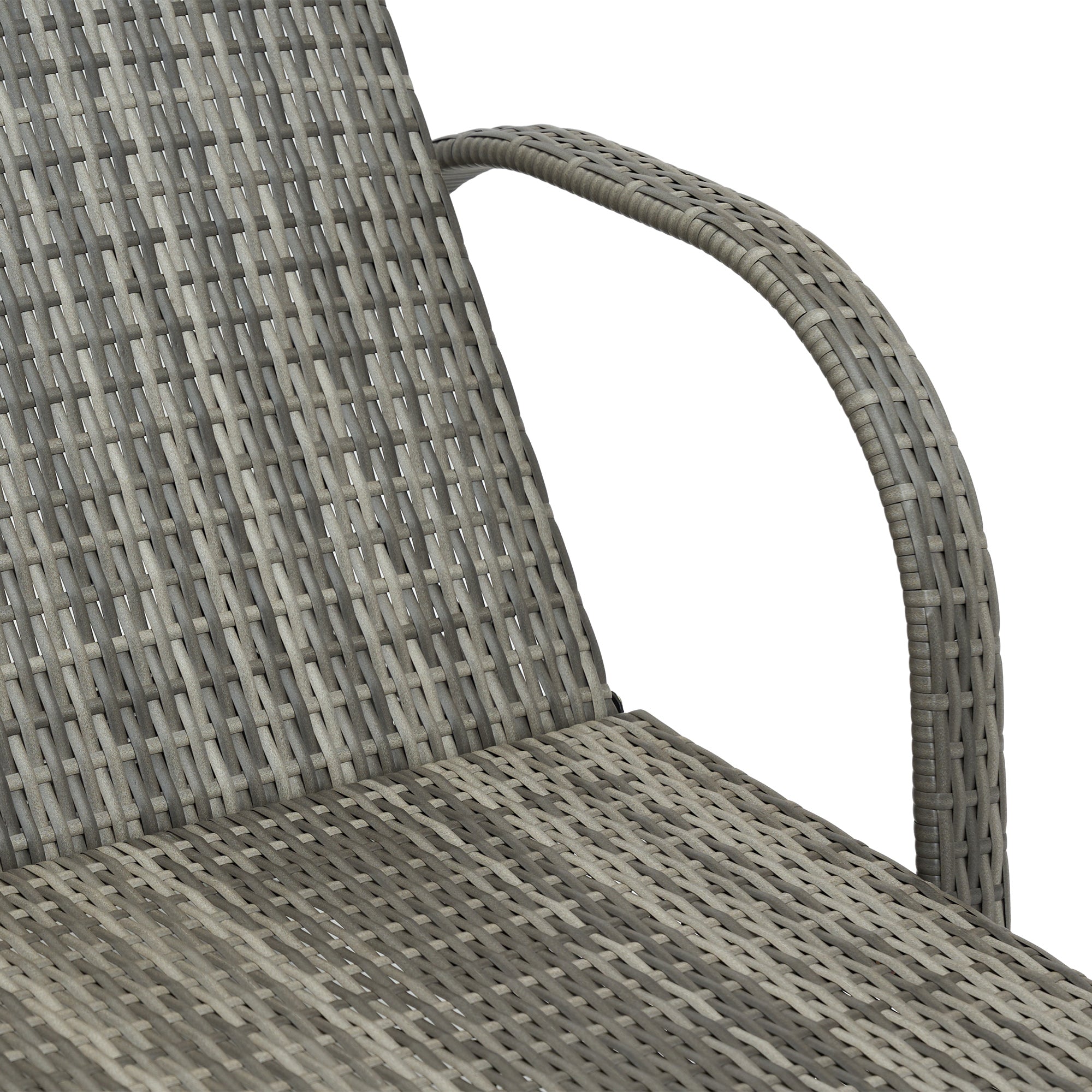2 Reclining Chaise Lounge Chairs, Rolling Outdoor Chairs with Cushion, Pillow, Headrest, Armrests, and Wheels