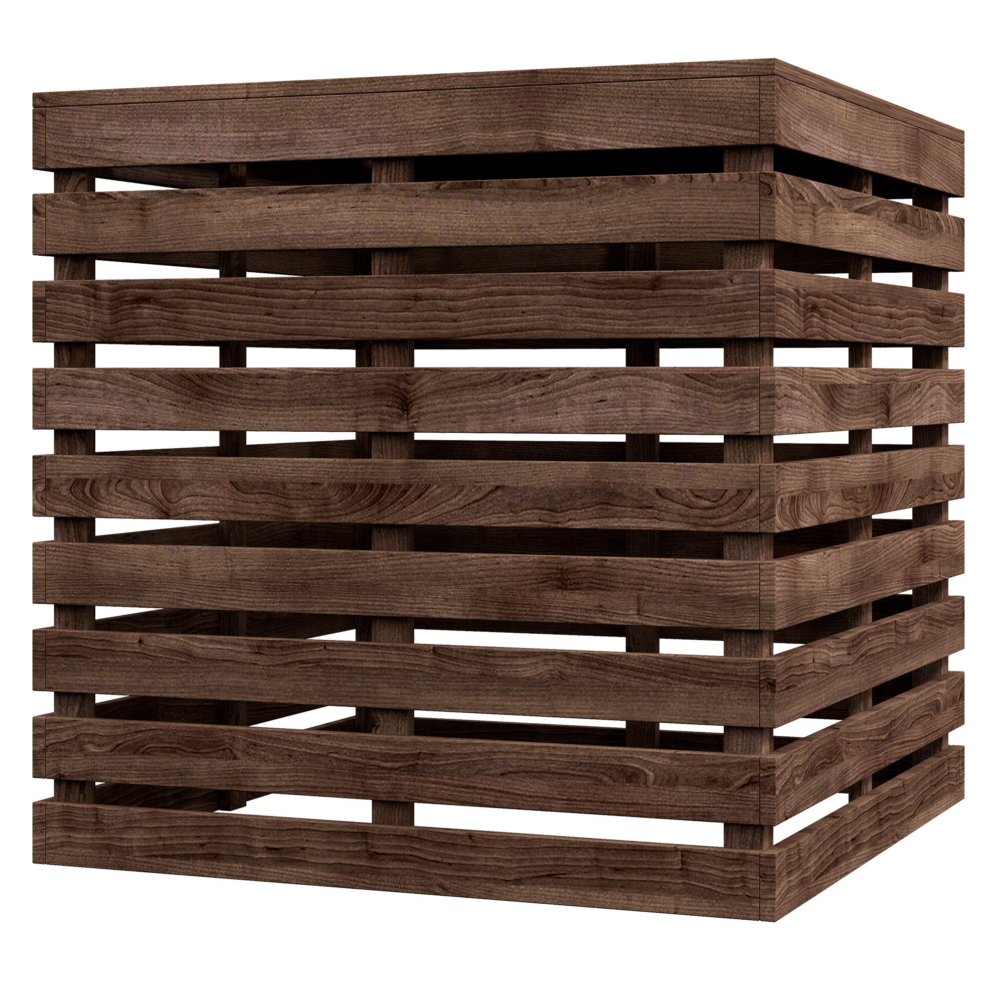 2-in-1 Outdoor Umbrella Base Storage Box, Wooden Patio Coffee Table, Brown