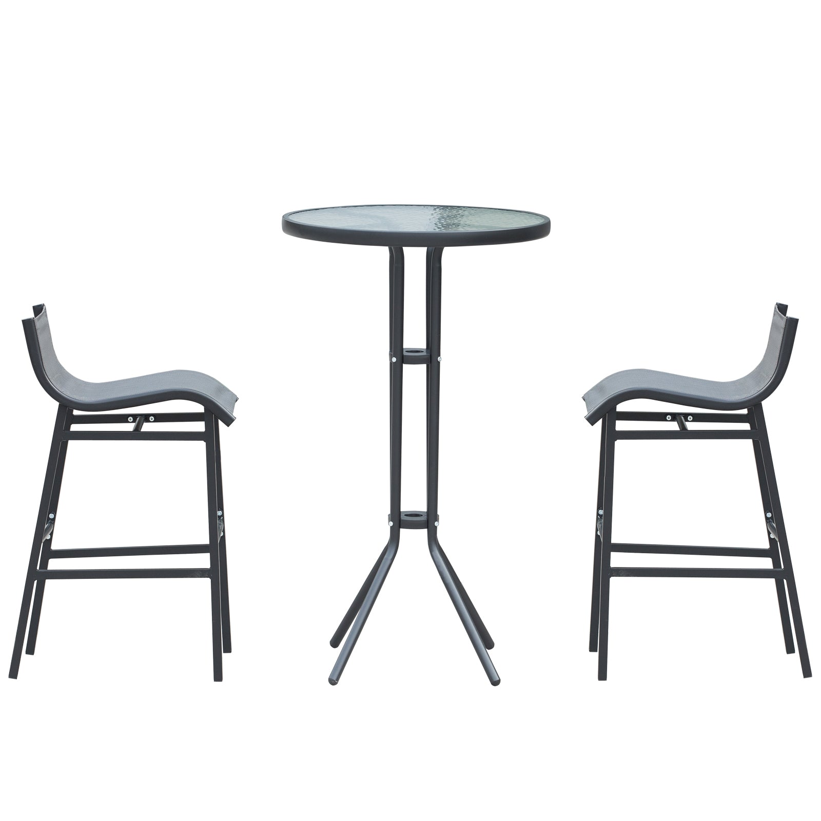 3 Piece Bar Height Outdoor Bistro Set for 2