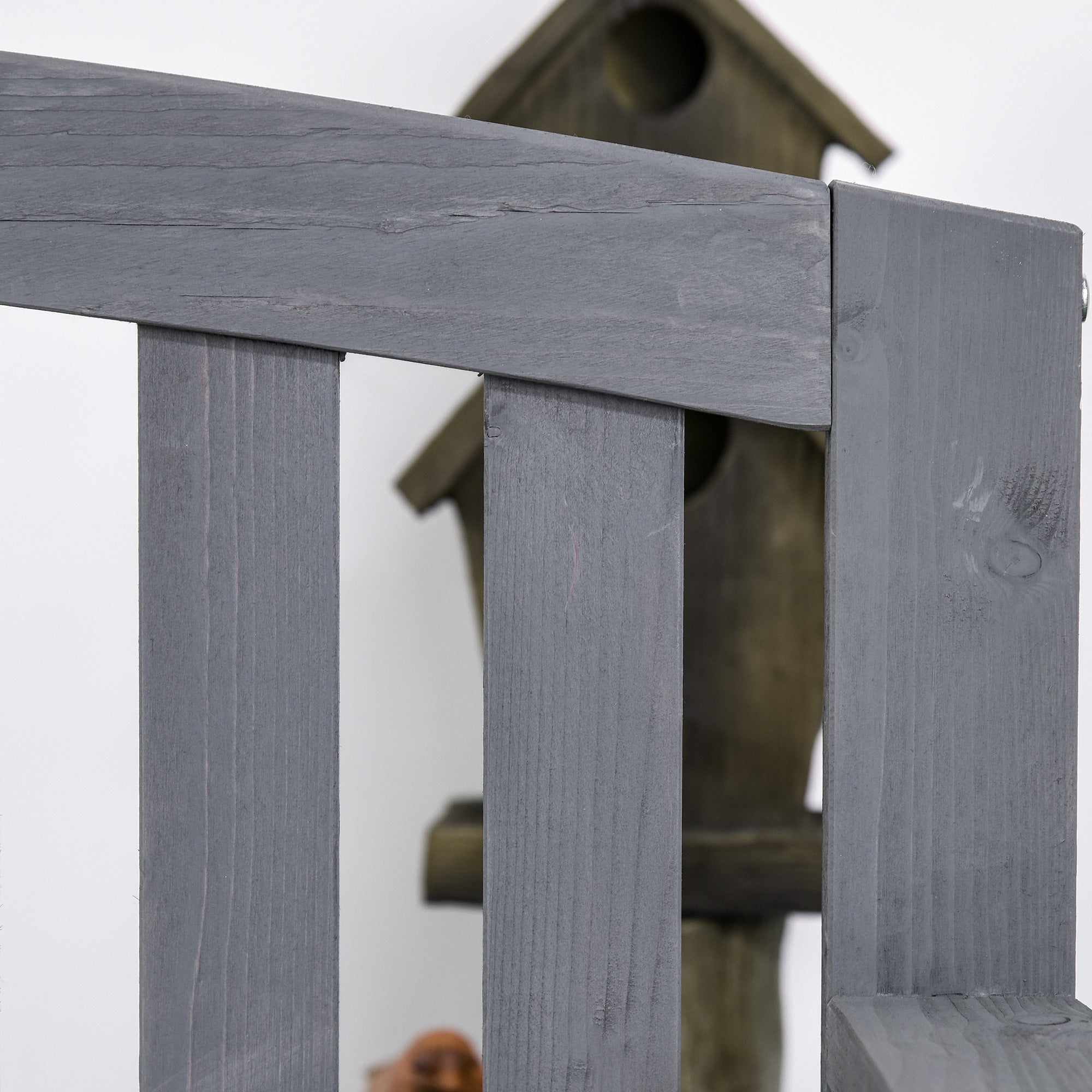 56" Outdoor Wood Bench, 2-Seater Garden Bench with Backrest and Armrest, Patio Bench for Patio, Porch, Poolside, Balcony, Gray