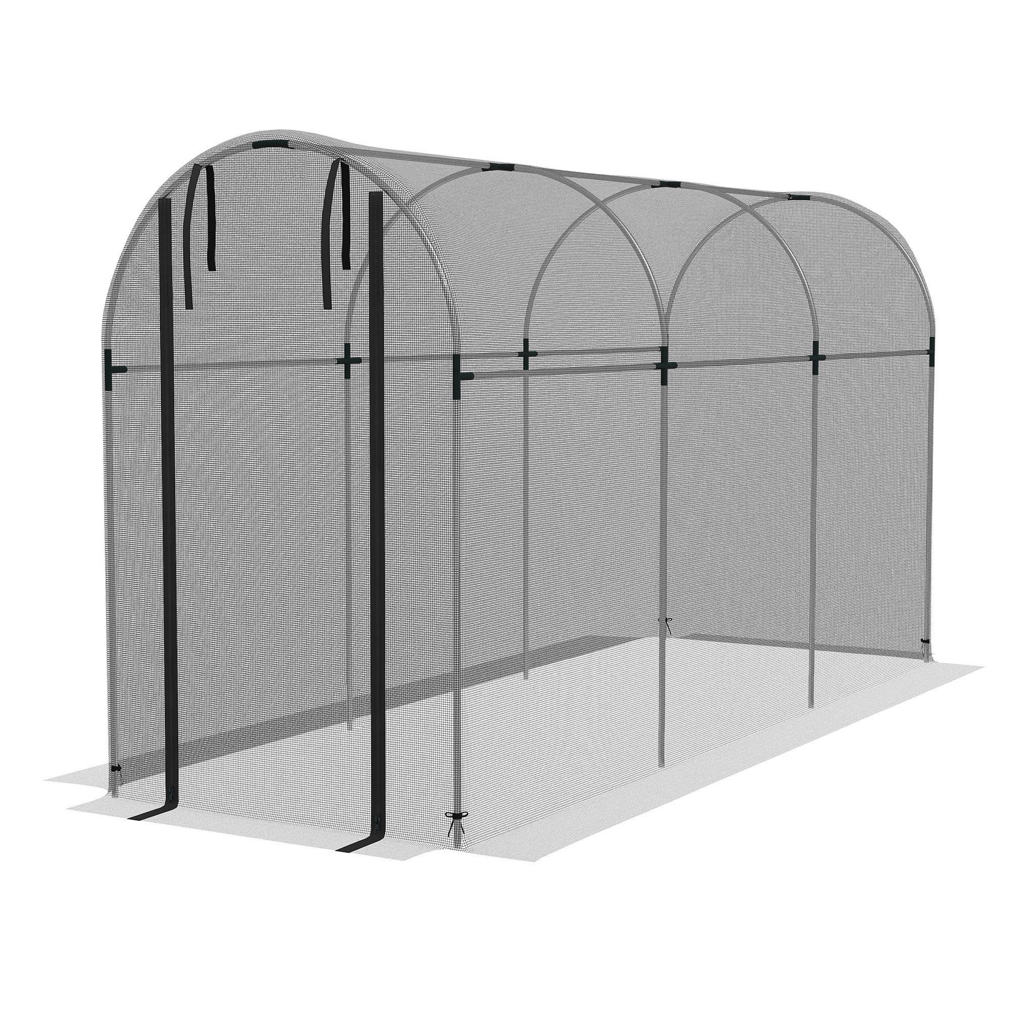 Galvanized Steel Crop Cage, Plant Protection Tent with Zippered Door, 4' x 12'
