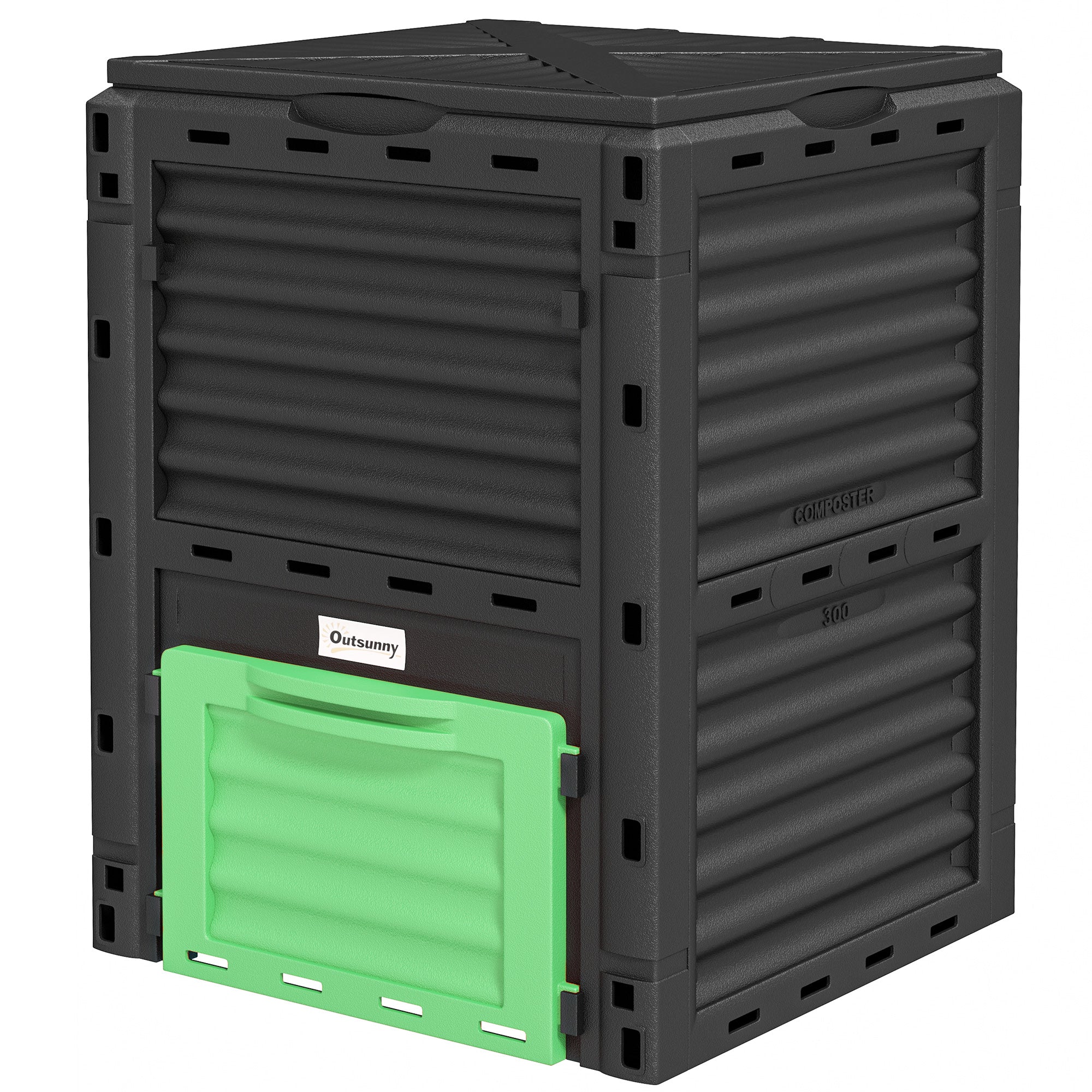 Garden Compost Bin 80 Gallon Outdoor Large Capacity Composter Fast Create Fertile Soil Aerating Box