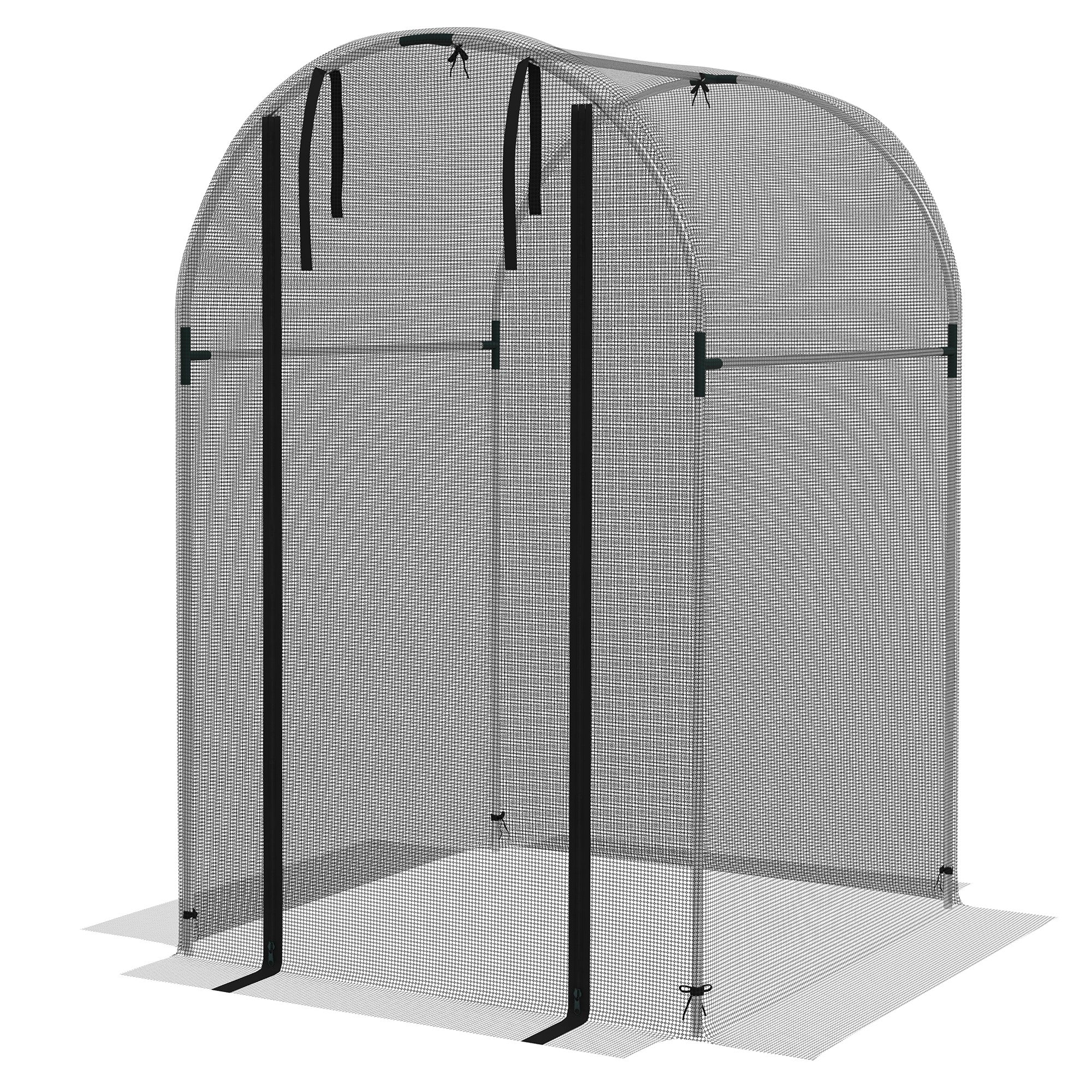 Galvanized Steel Crop Cage, Plant Protection Tent with Zippered Door, 4' x 4'