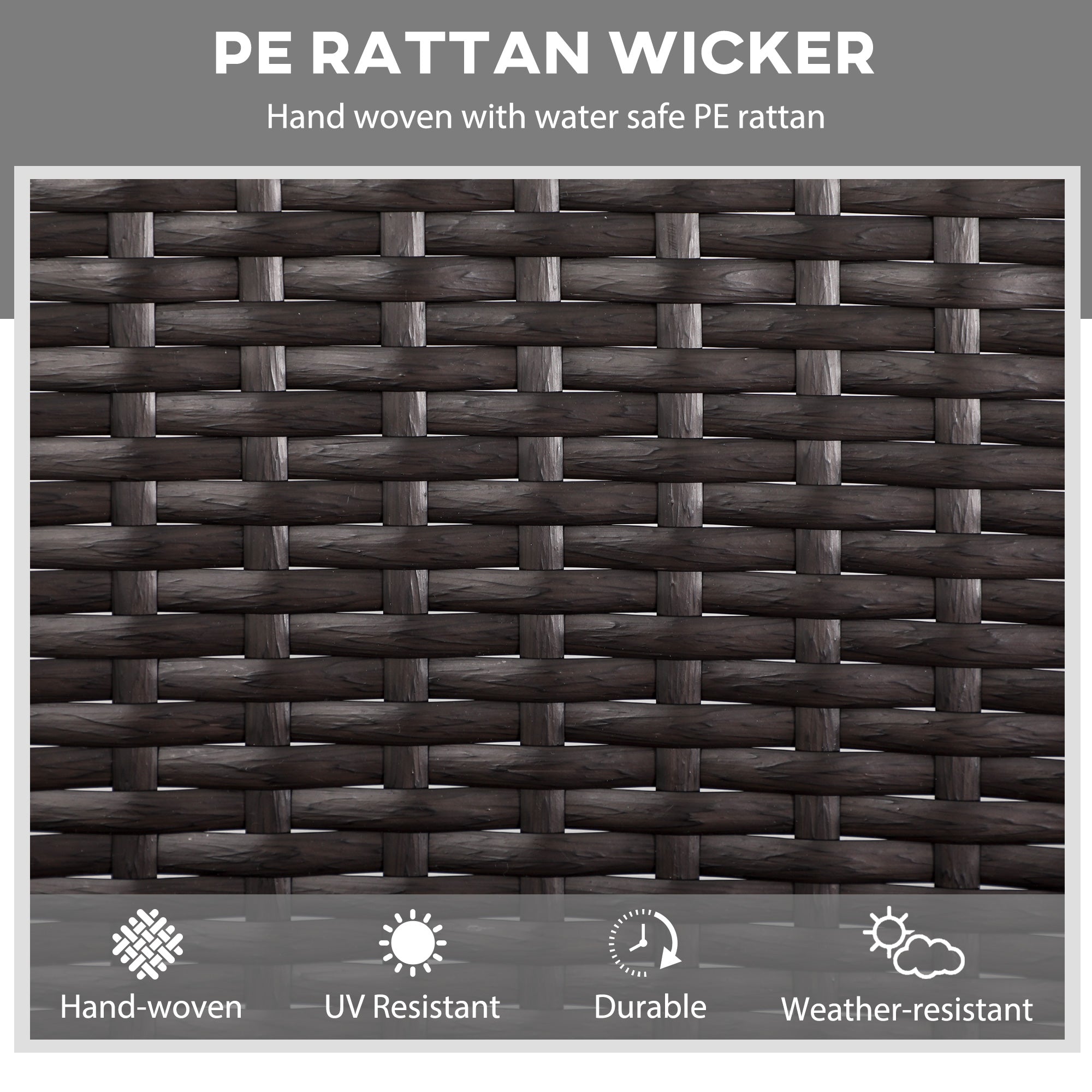 Outdoor Wicker Rocking Chair, Rattan Rocker with Cushions, Steel Frame for Patio, Garden, Backyard, Dark Blue
