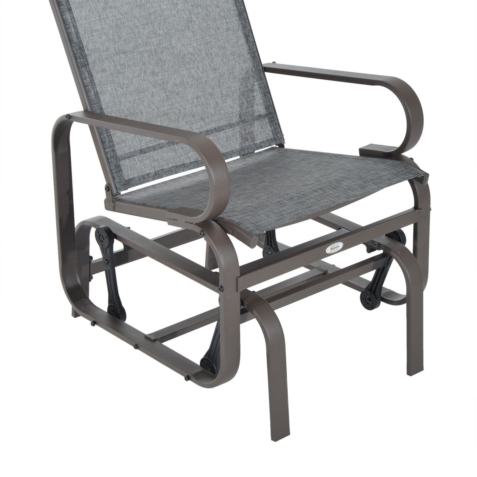 Outdoor Patio Glider Rocker, Metal High-Back Chair for Outdoor Use