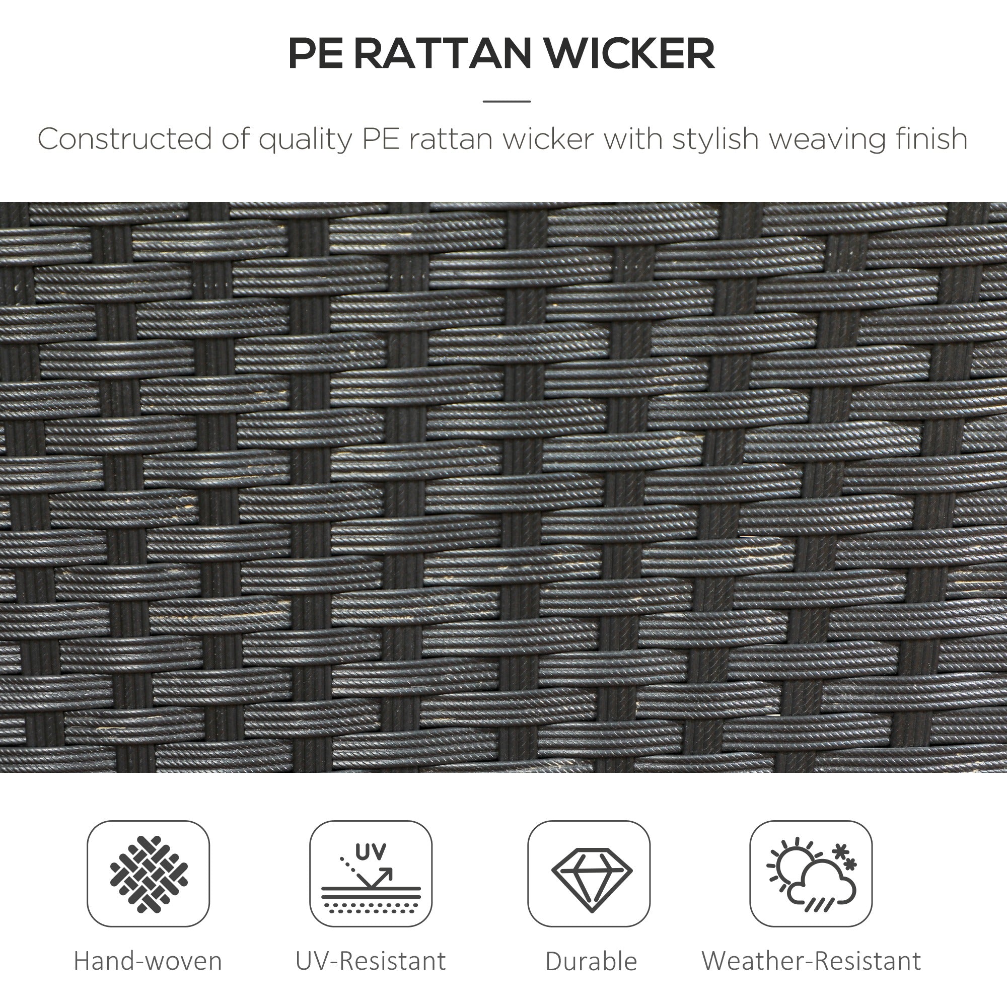 Stackable PE Rattan Outdoor Dining Chairs with Cushion, Patio Wicker Dining Chair with Armrests & Backrest