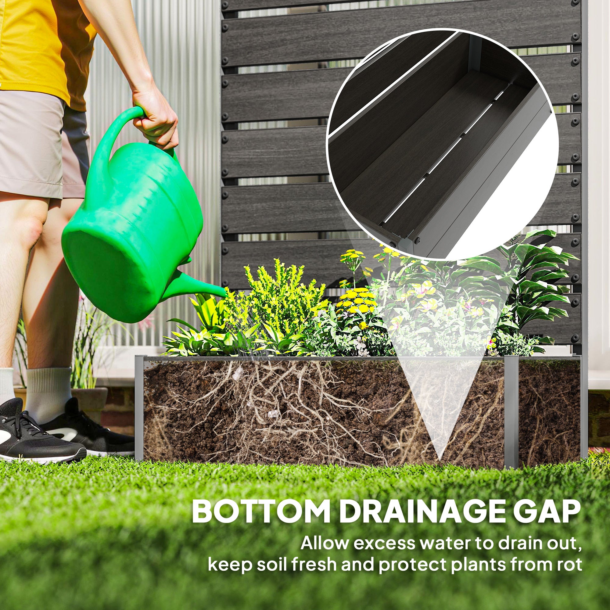 Trellis Planter for Climbing Plants, Raised Garden Bed with Trellis, Planter Box for Outdoor Garden