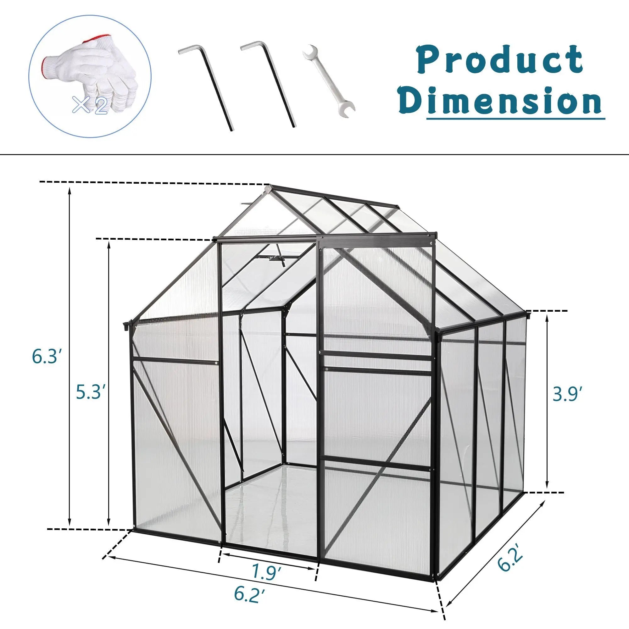 Sable Nook 6×6 Walk-In Glasshouse