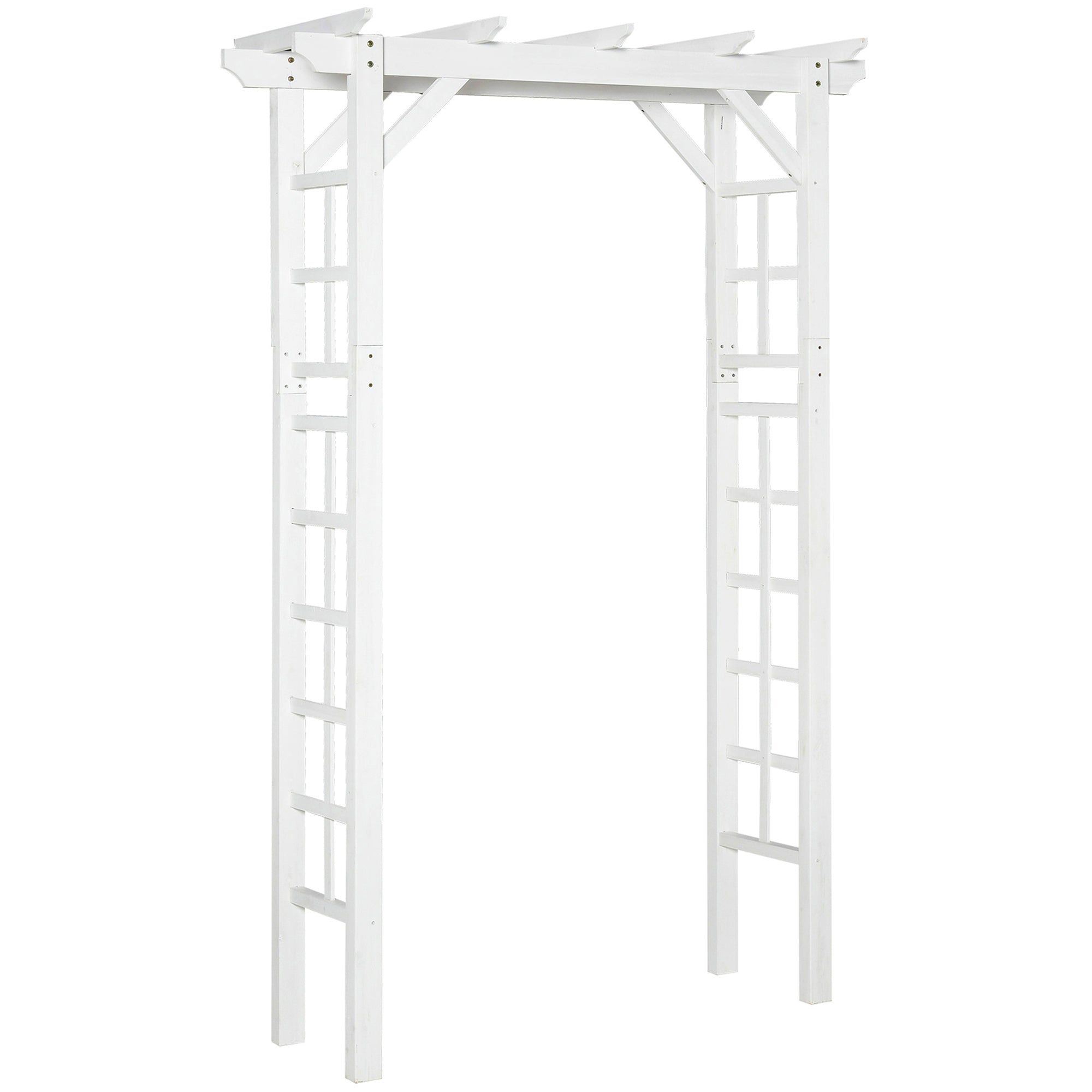 85" Wooden Garden Arbor for Wedding and Ceremony, Outdoor Garden Arch Trellis for Climbing Vines