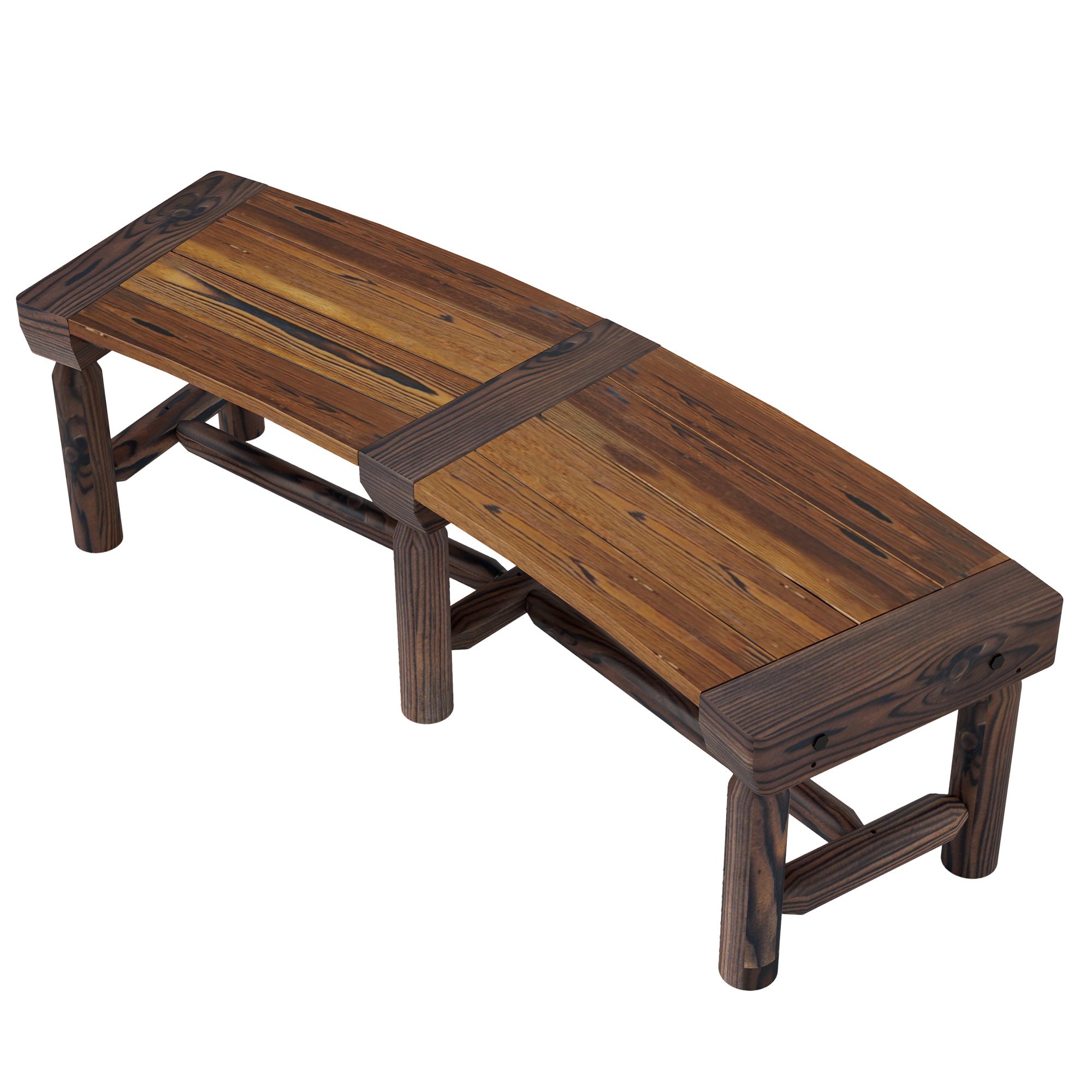 Wooden Garden Bench, Semicircular Round Outdoor Tree Bench, Wrap Around Park Bench for Yard, Patio, Deck, Lawn