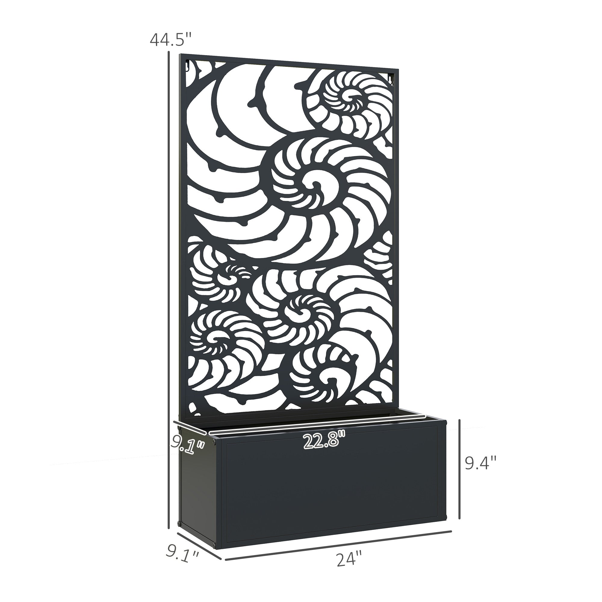 Metal Garden Bed with Trellis for Climbing Plants, Freestanding or Wall Mounted Flower Bed for Garden, Patio, Balcony