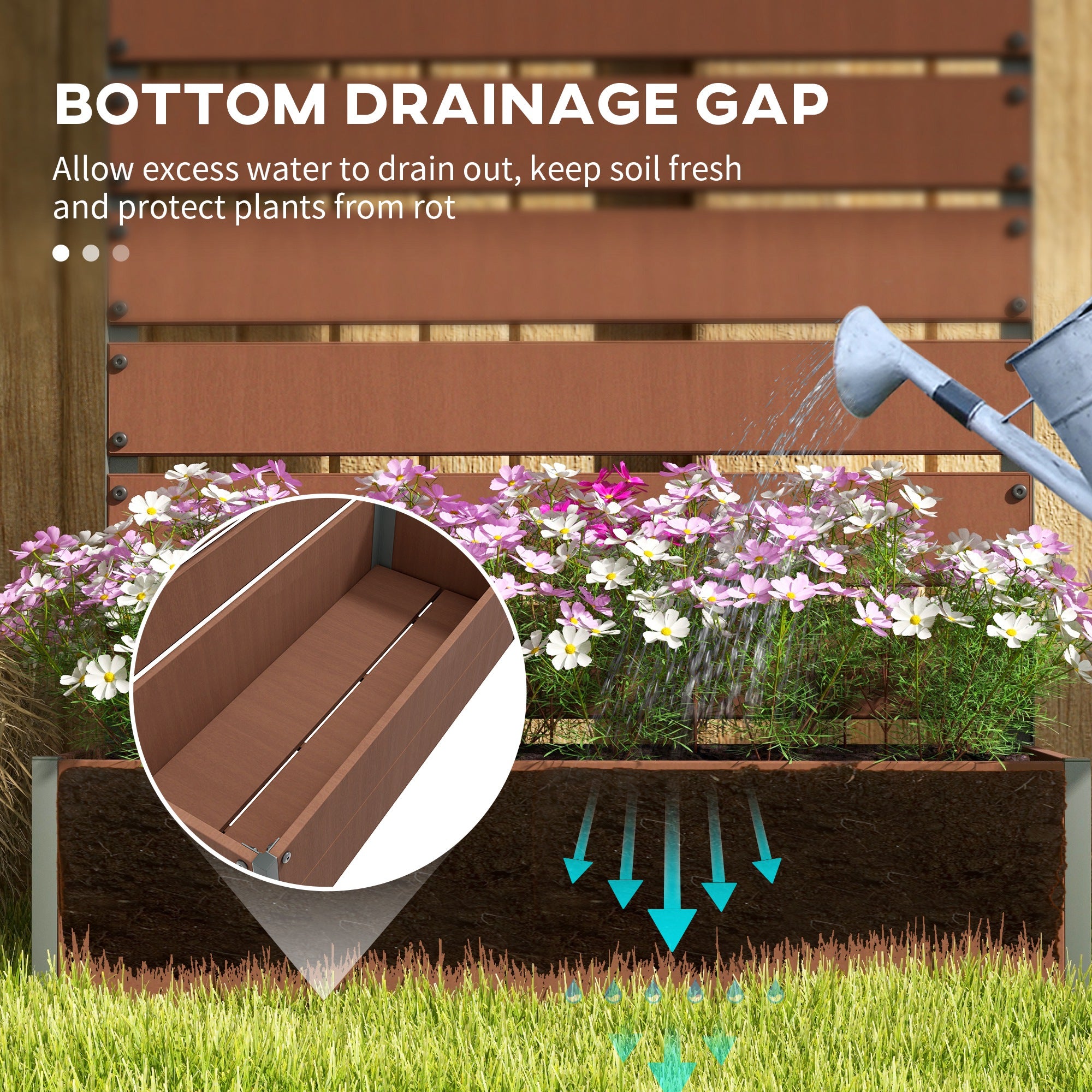 Trellis Planter for Climbing Plants, Raised Garden Bed with Trellis, Planter Box for Outdoor Garden